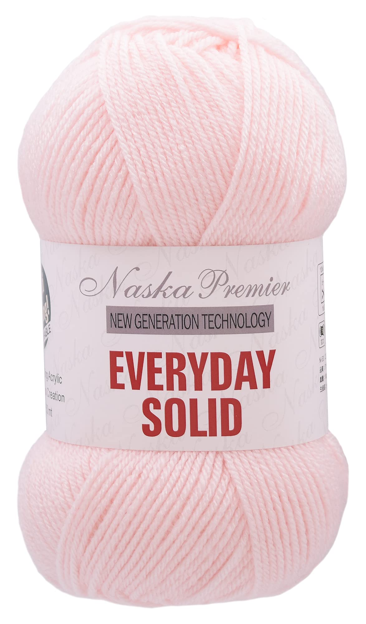NASKA N-53 Everyday Solid Medium Thickness, COL. 105, Pink, Approx. 3.5 oz (100 g), 273.4 yd (250 m)