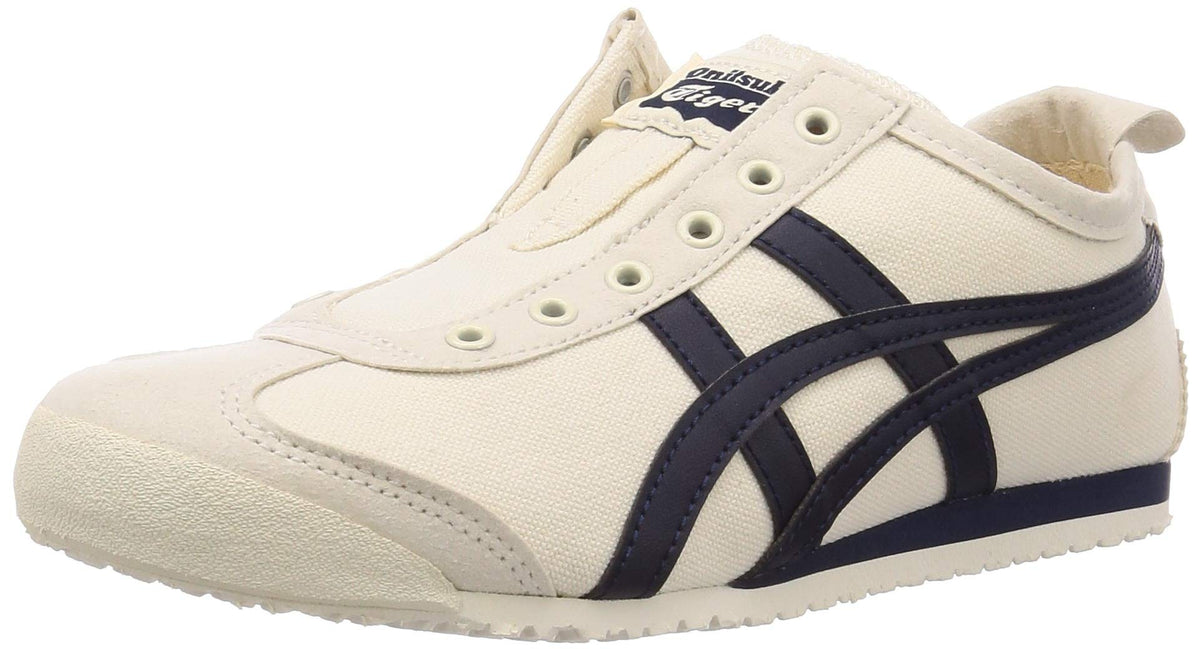 Asics Men's Mexico 66 Slip-On Gymnastics Shoe, Beige Bleu Nuit, 8 UK