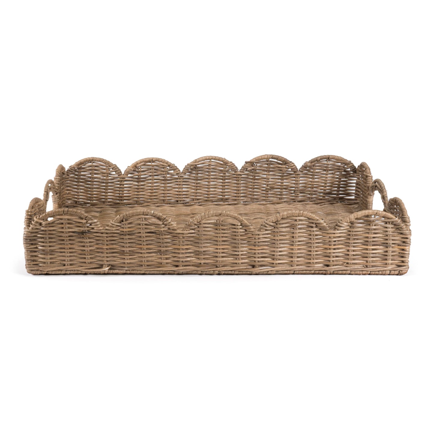 happimess Scalloped Serving Tray Southwestern Cottage 21.5", Brown