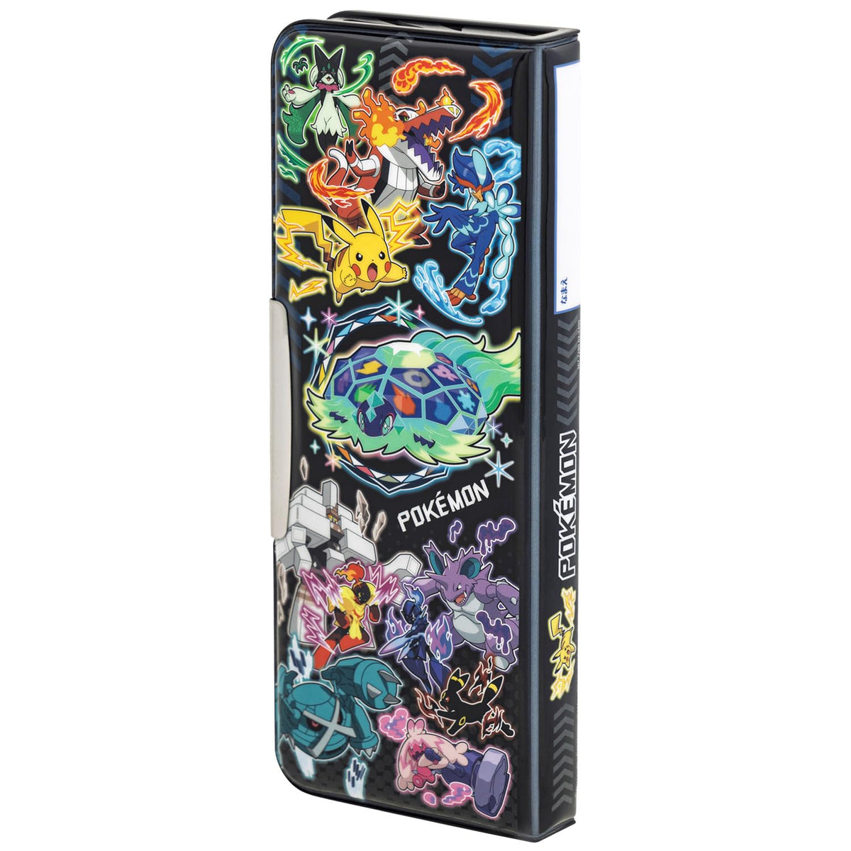 Showa Notebook 367729002 Pocket Monster Pencil Case, Thin Type, Double Sided Opening, Black