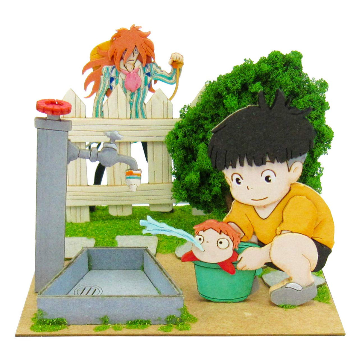 Sankei MP07-38 Studio Ghibli Mini Ponyo on The Cliff, Sosuke and Ponyo and Fujimoto Non-Scale Paper Craft