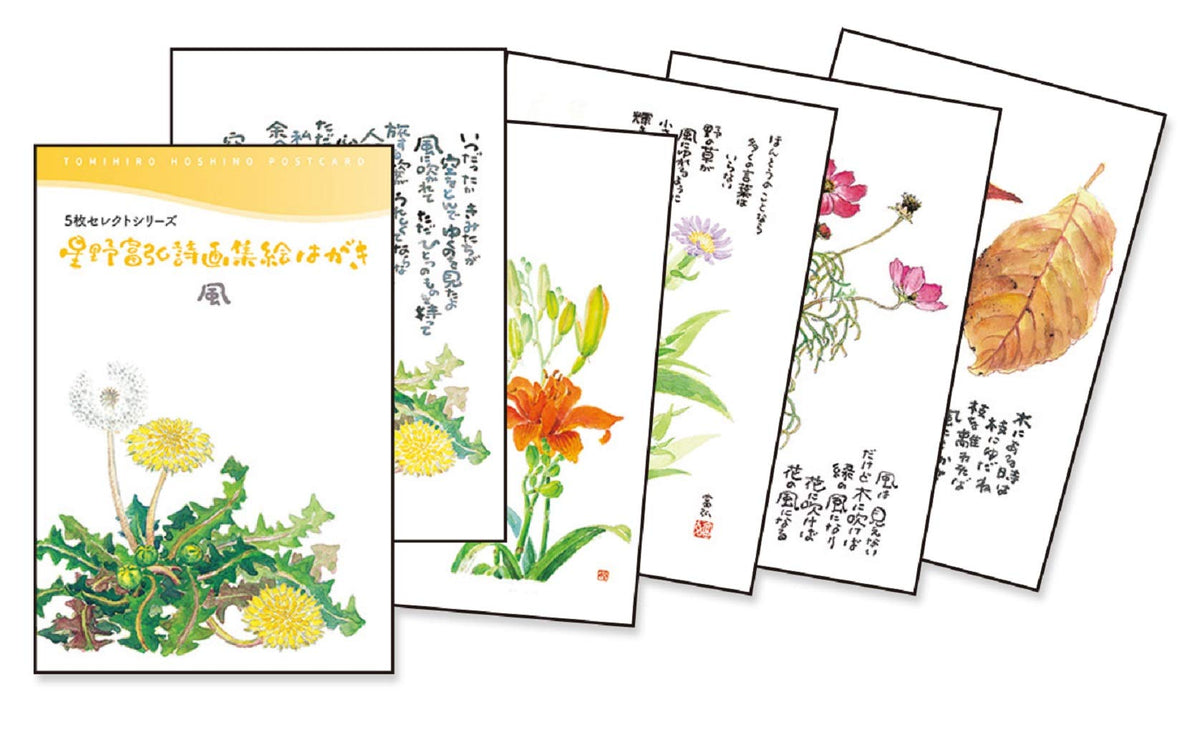 星野富弘 絵はがき 5枚セレクトシリーズ 風 No.1204