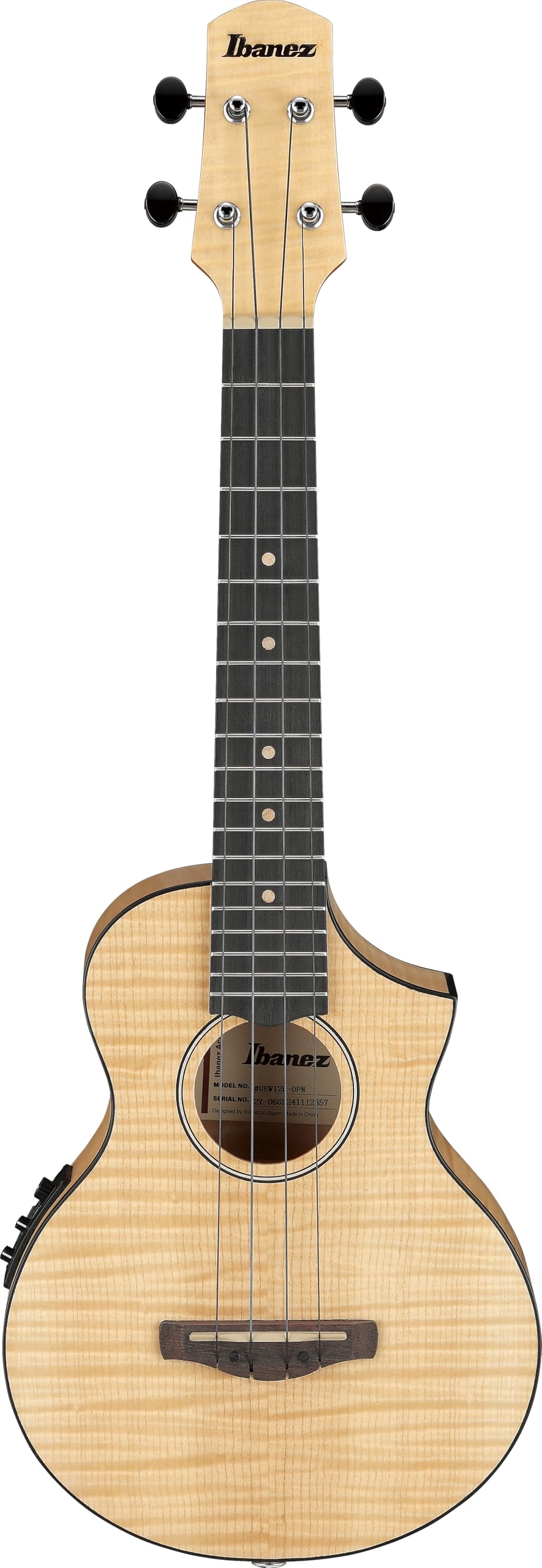 Ibanez Ukulele, Right, Brown (UEW12E-OPN)