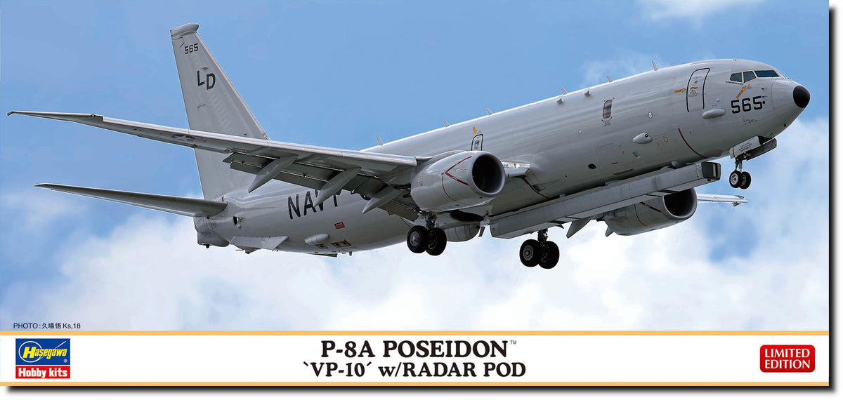 Hasegawa 10856 1/200 P-8A Poseidon CP10 with Radar Model Kit, Multi-Colour