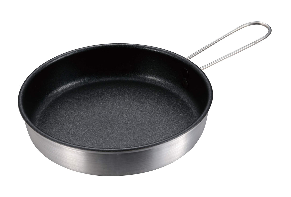 Captain Stag UH-4112 Barbecue Frying Pan, Fluororesin Processed, Aluminum, Folding Handle, Mini Frying Pan, 6.3 inches (16 cm)