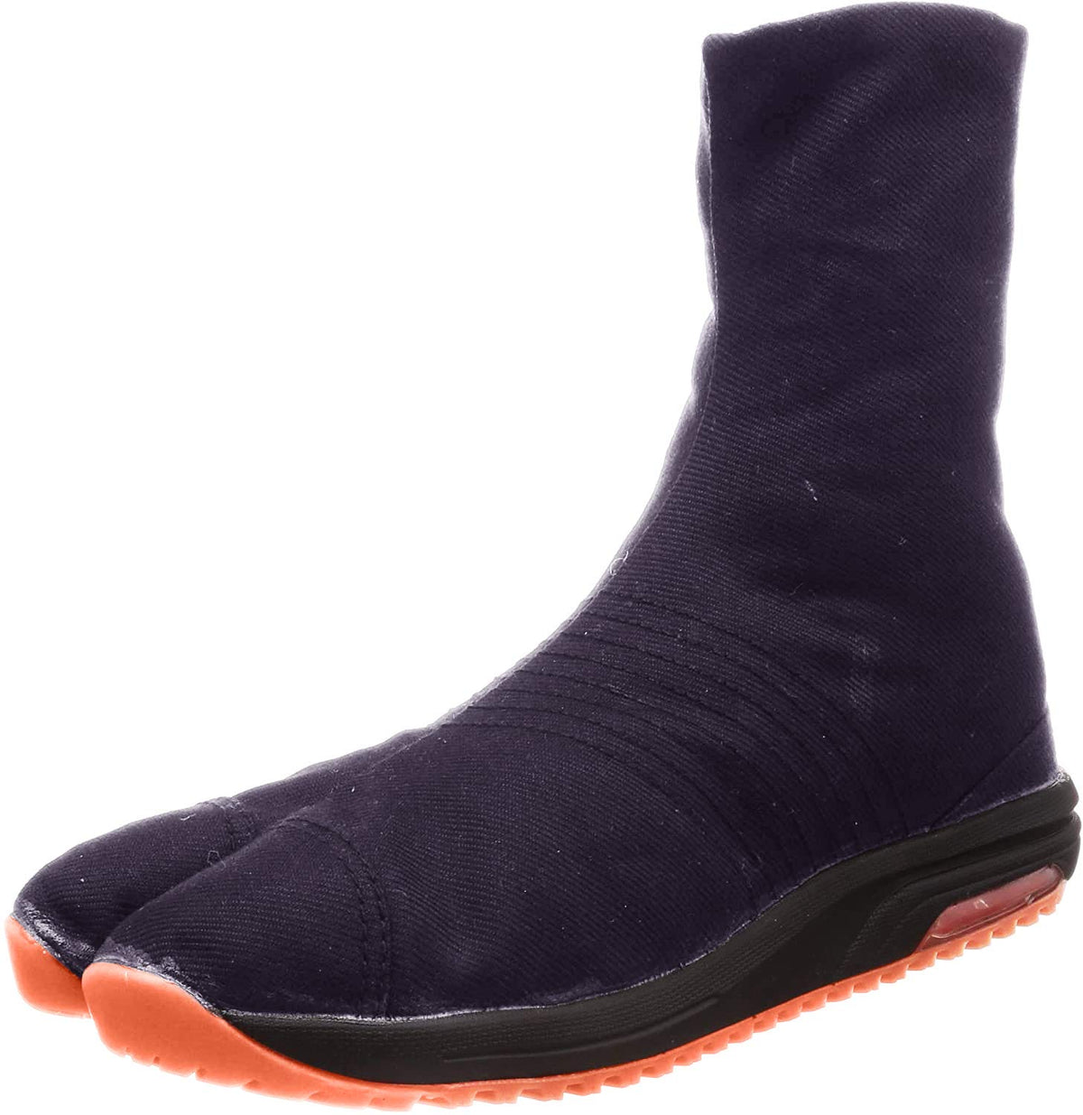 Japanese Cushioned Tabi Shoes Air Jog V 6 Clasps Toe Boots Short Version (10.5 Wide Women/9 Medium Men, Navy)