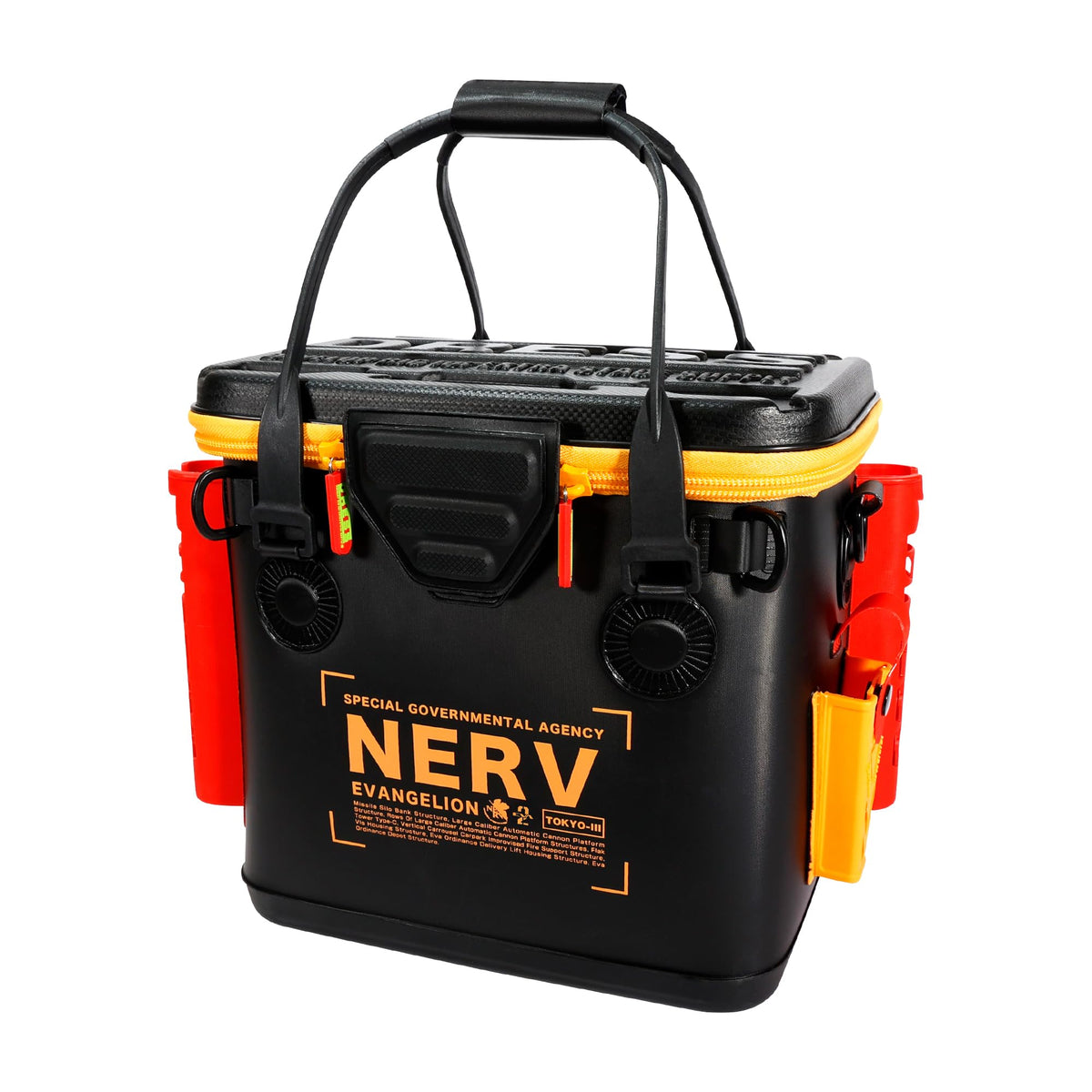 EVA x DRESS Buccan Mini 4.7 gal (17 L) Evangelion Model 2 Color Collaboration Fishing Bucket Bucket, Approx. 4.7 gal (17 L) Rod Holder, EVA Multi-Functional Case, Waterproof, Storage Container, Tackle