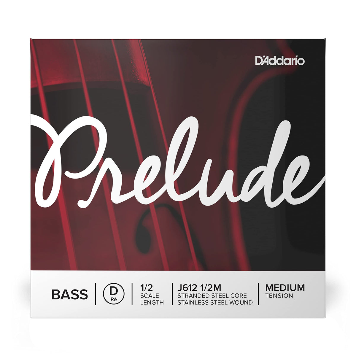 D'Addario Prelude Bass Single D String, 1/2 Scale, Medium Tension