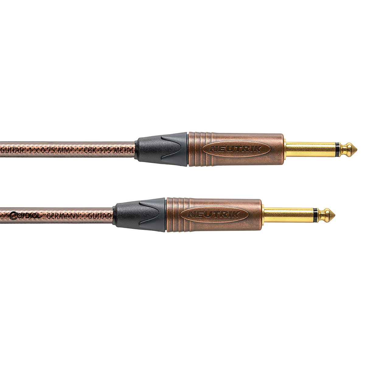 CORDIAL Peak Premium Metal Guitar Cable - 1/4" Plug Mono to 1/4" Plug Mono Straight, 20ft. Guitar Accessories, Instruments Cable