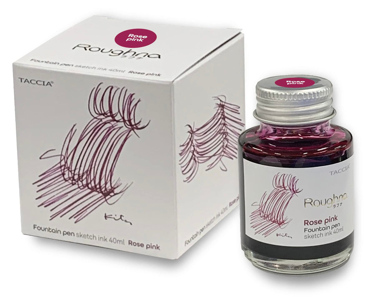 Nakabayashi TACCIA TFPI-WD43-3 Fountain Pen Ink (Water-Based Dye), Shunyuki Kita/Rafuna Ink, 1.4 fl oz (40 ml), Rose Pink