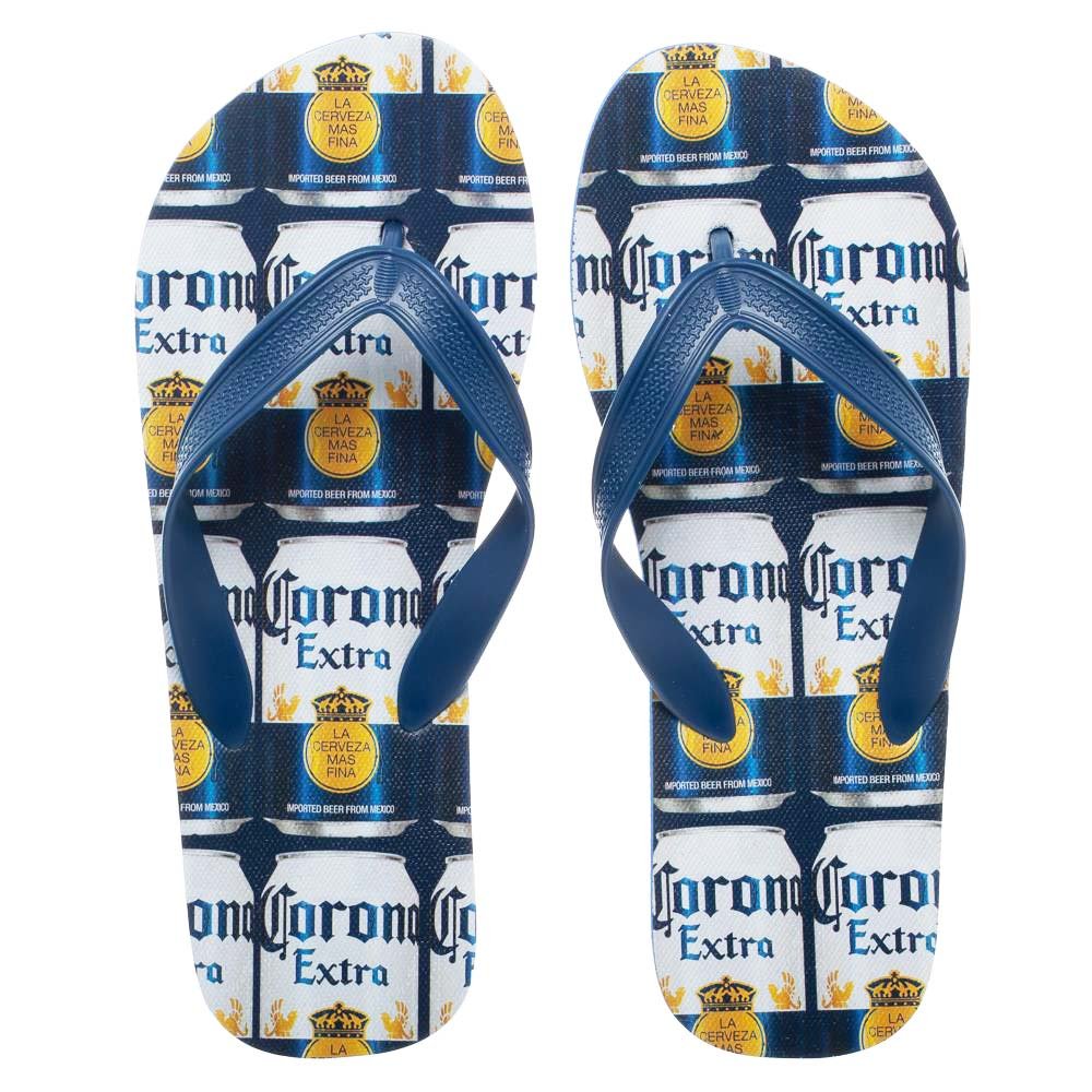 Corona Extra Repeating Can Labels Unisex Sandals Flip Flops Medium Black