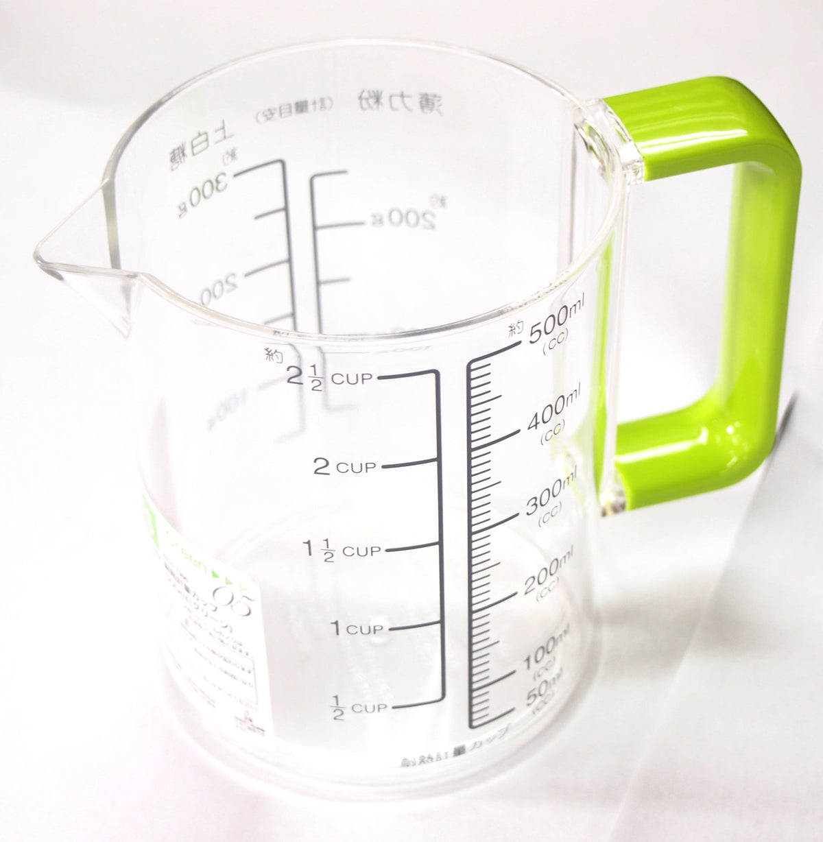 Pearl Metal Colors C-1395 Heat Resistant Measuring Cup, 16.9 fl oz (500 ml), Green [Made in Japan]