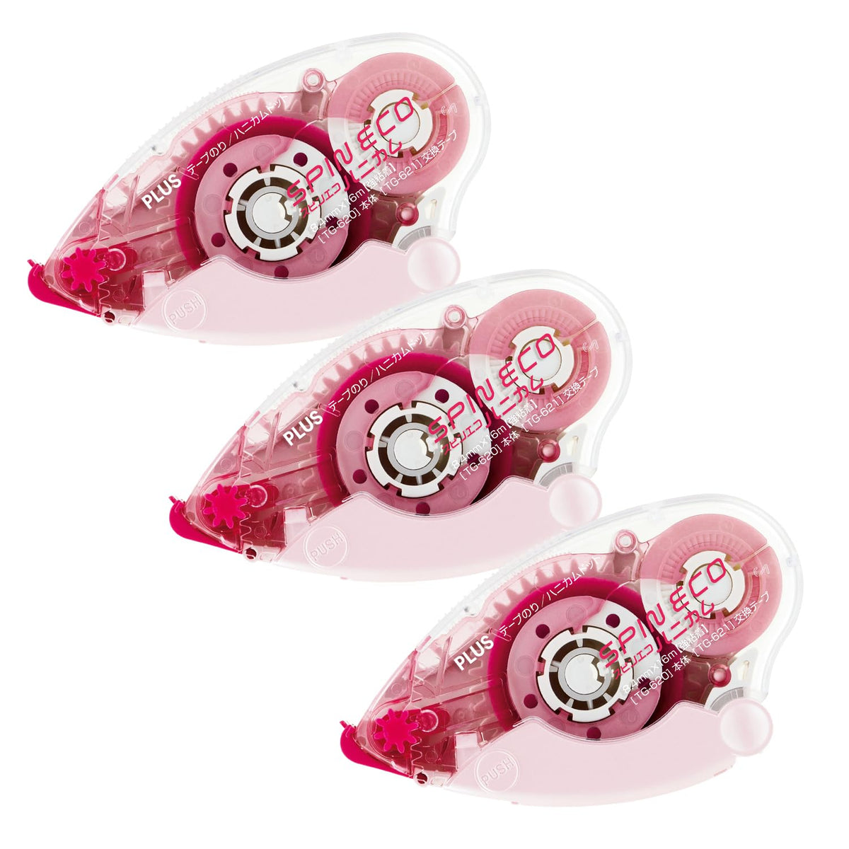 Plus Tape Glue Large Capacity Spin Eco Honeycomb Body Pink TG-620 37-561 x 3