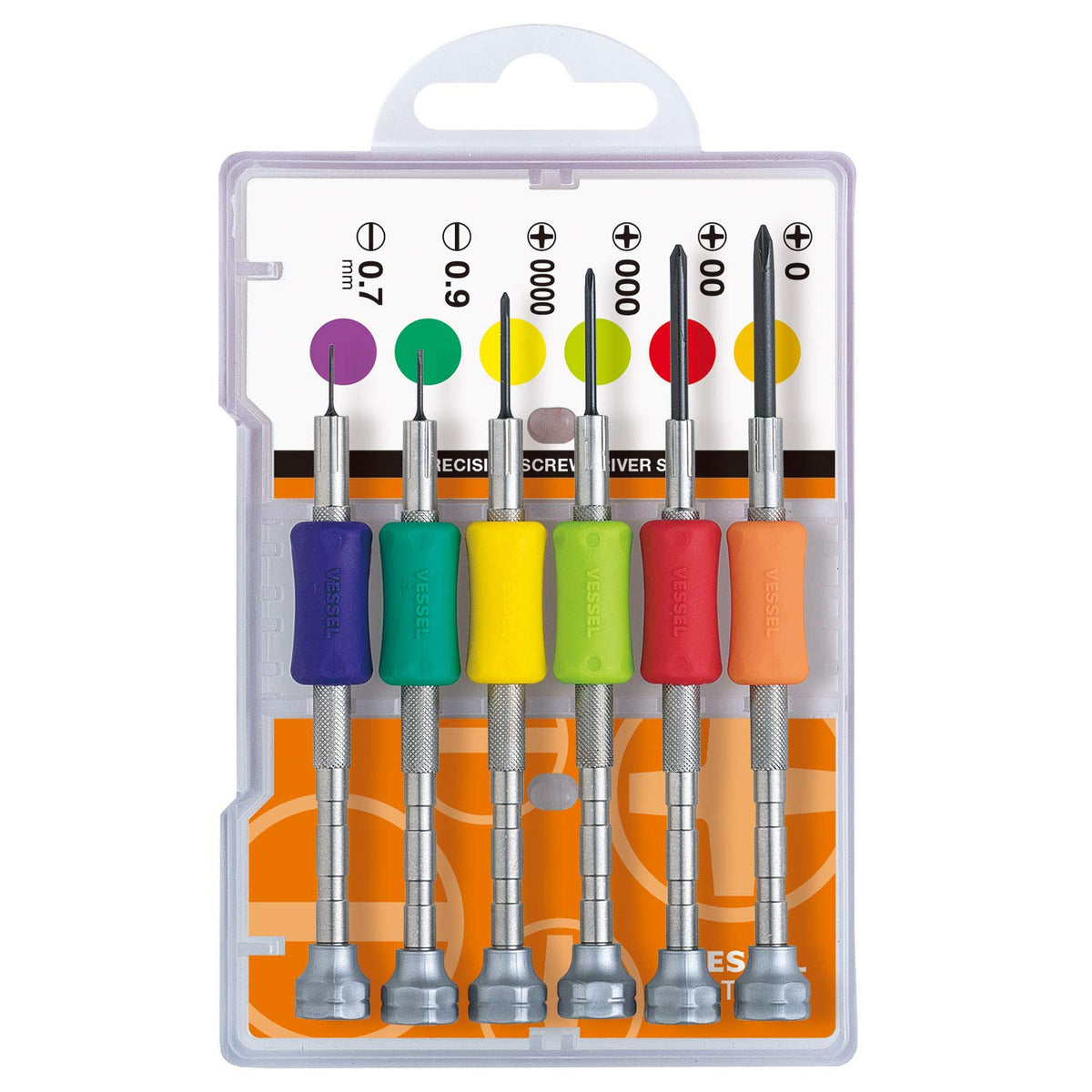 Vessel Precision Screwdriver Set TD-56S / +0, 00, 000, 0000, -0.7, -0.9