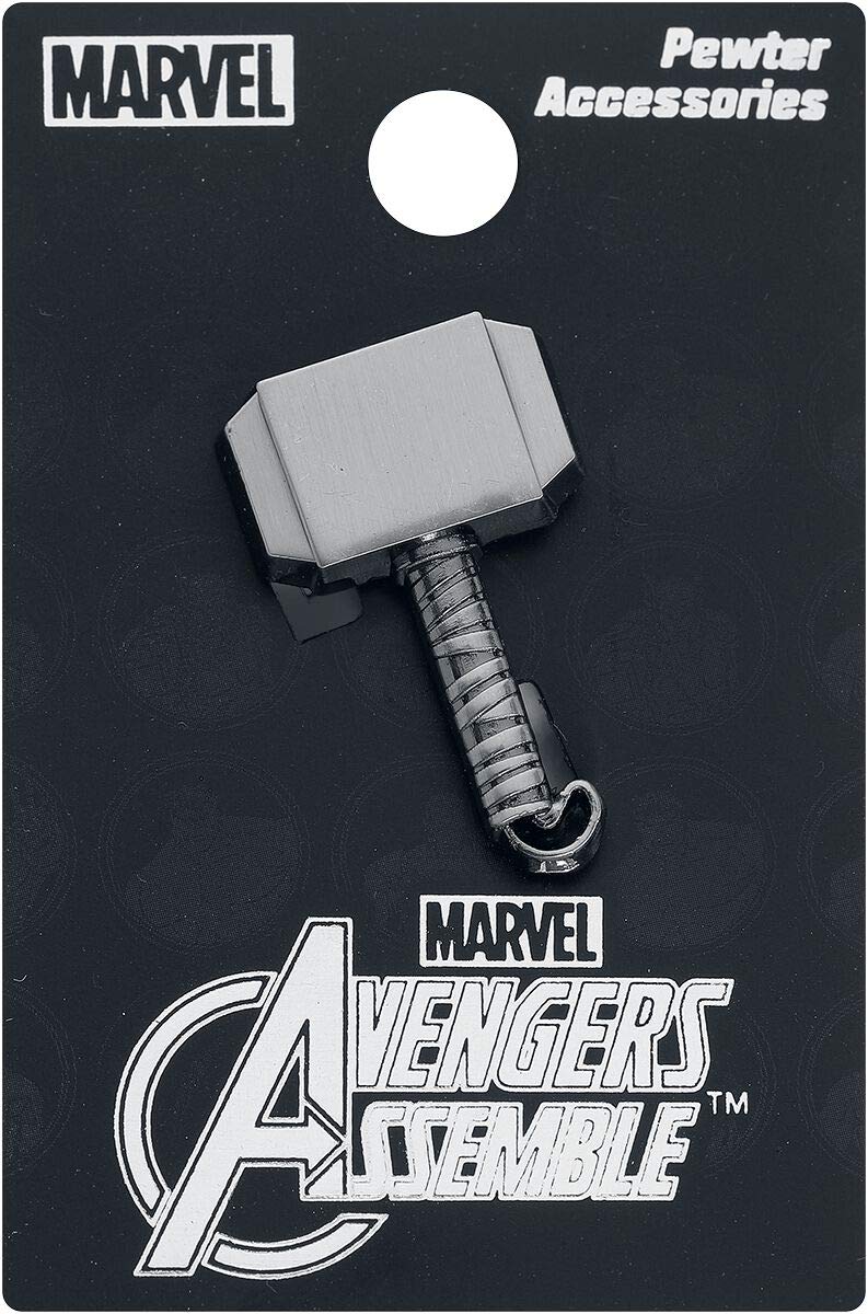 Marvel Thor Hammer Pewter Lapel Pin,Silver,1"