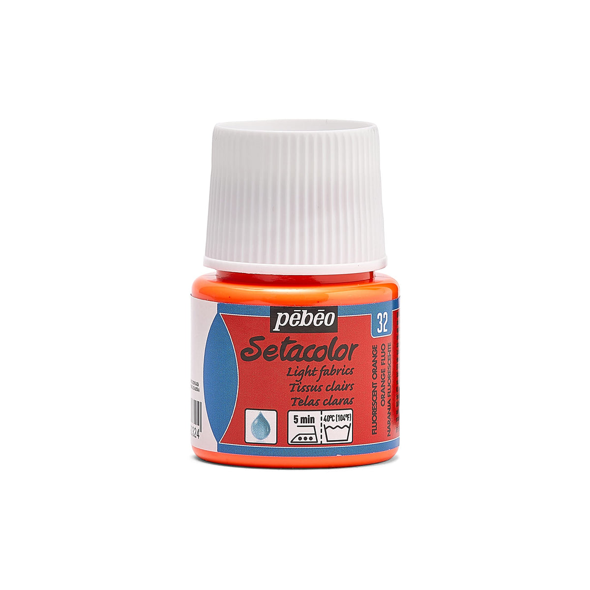 Pebeo Setacolor Light Fabrics Paint 45-Milliliter Bottle, Fluorescent Orange
