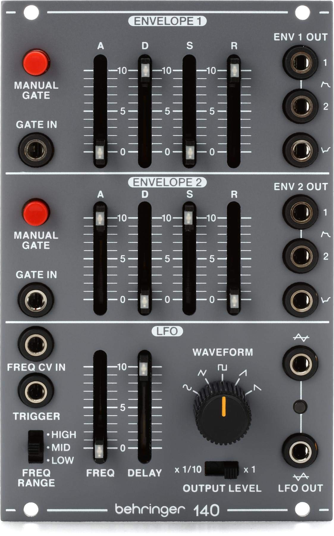Behringer 140 DUAL ENVELOPE/LFO Legendary Analog Dual Envelope/LFO Module for Eurorack