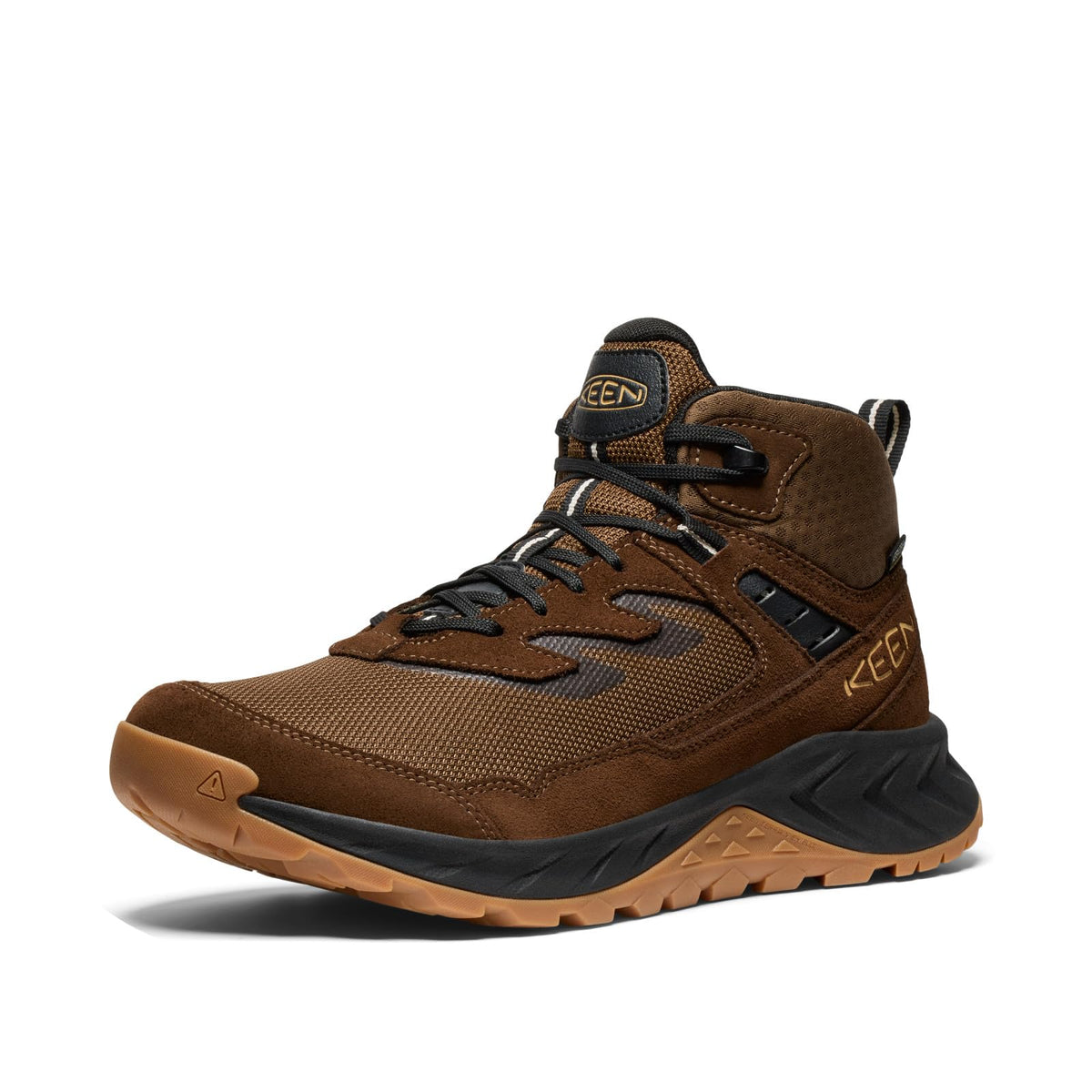 KEEN Men's Hightrail Mid Height Durable Lightweight Breathable Leather Waterproof Hiking Boots, Dark Earth/Oak Buff, 11.5