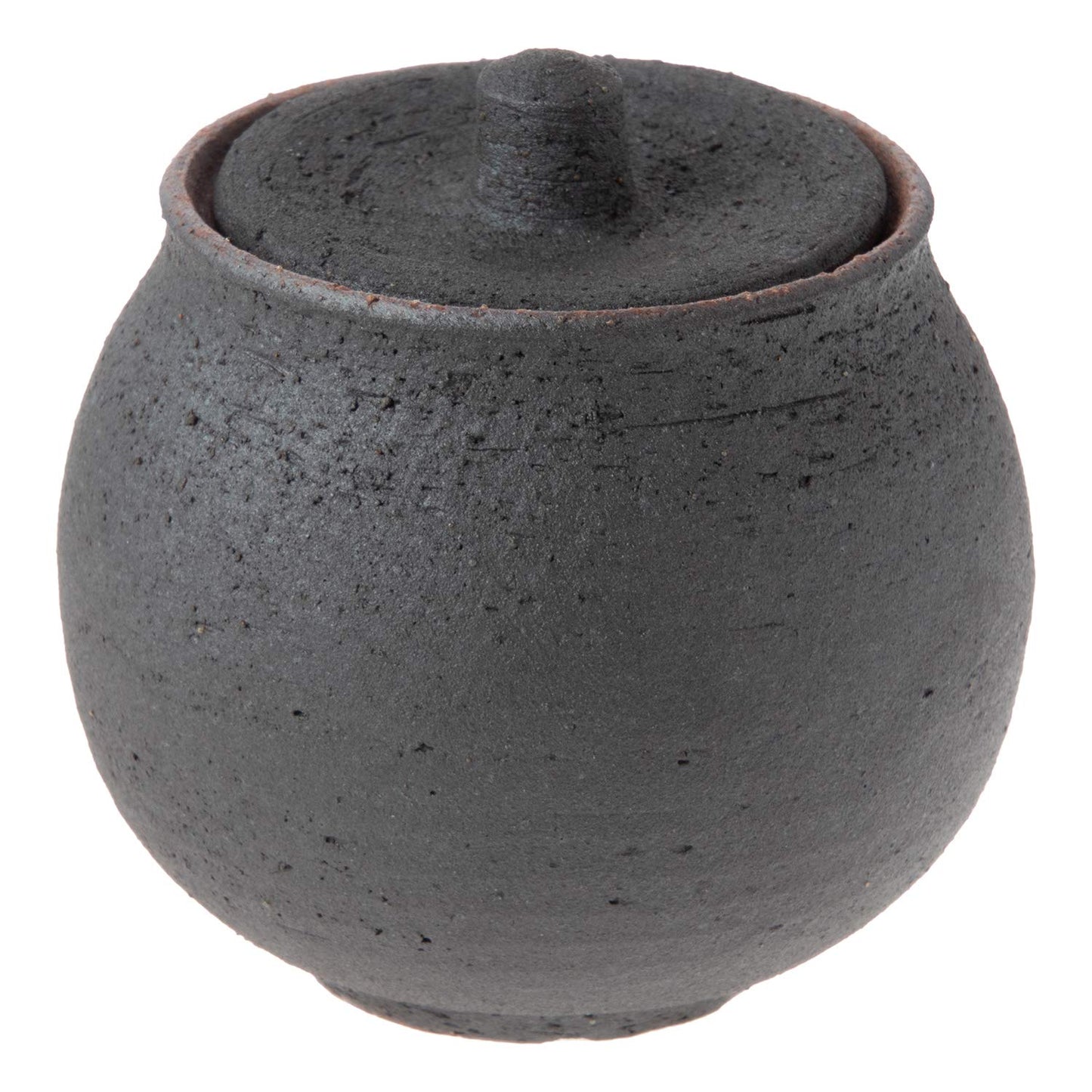 Hechimon MR-3-3535 Shigaraki Ware Absorbs Moisture and Maintains Smooth Salt Pot, Small, Black, Canister, Ceramic, Storage Container, Salt Container, Made in Japan