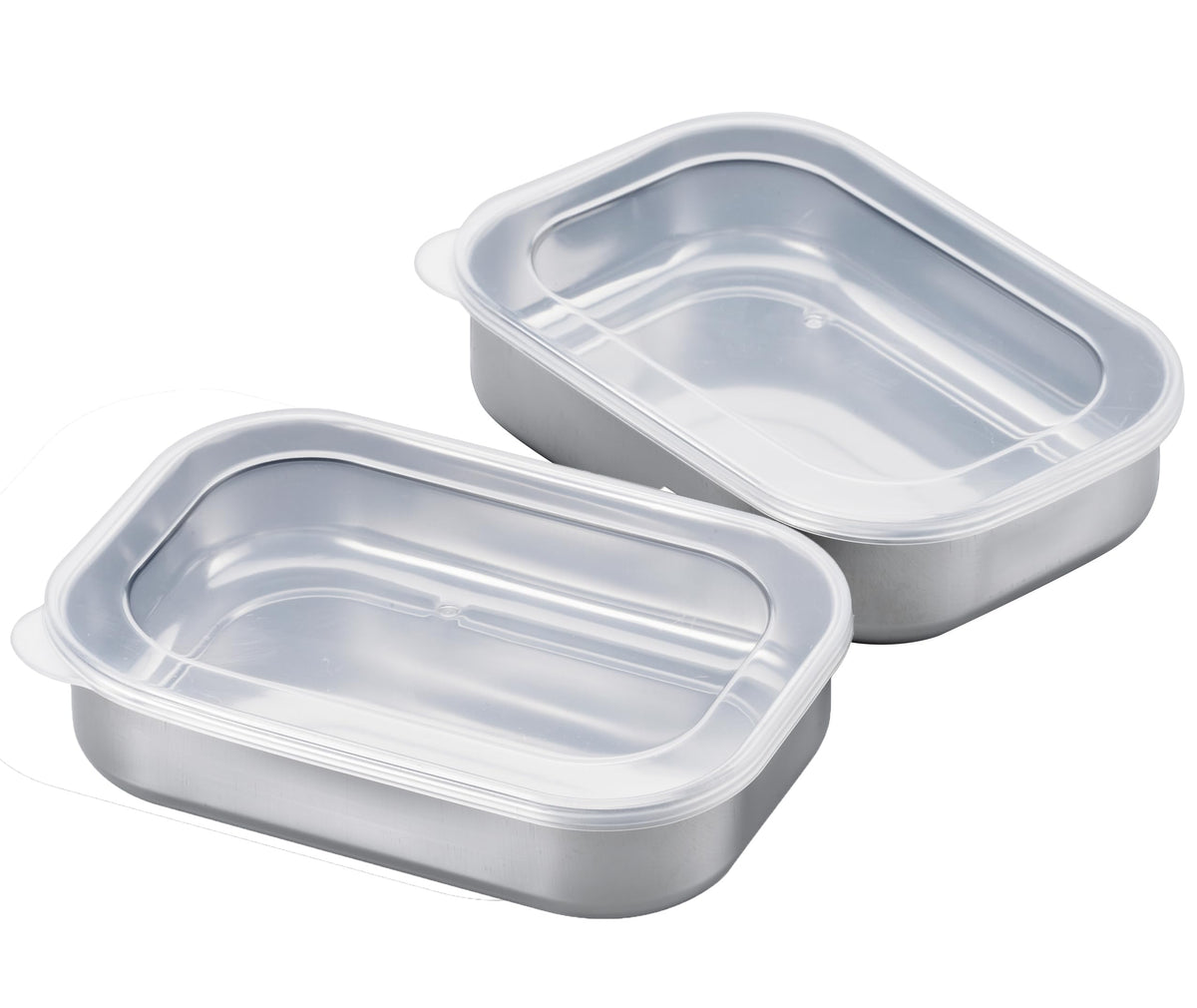 Remark Storage Container, Food Use, Made in Japan, Stainless Steel, With Lid, Refrigerated Bento Box, Side Dishes, Divided 16.9 fl oz (500 ml), Square Shape, Set of 2