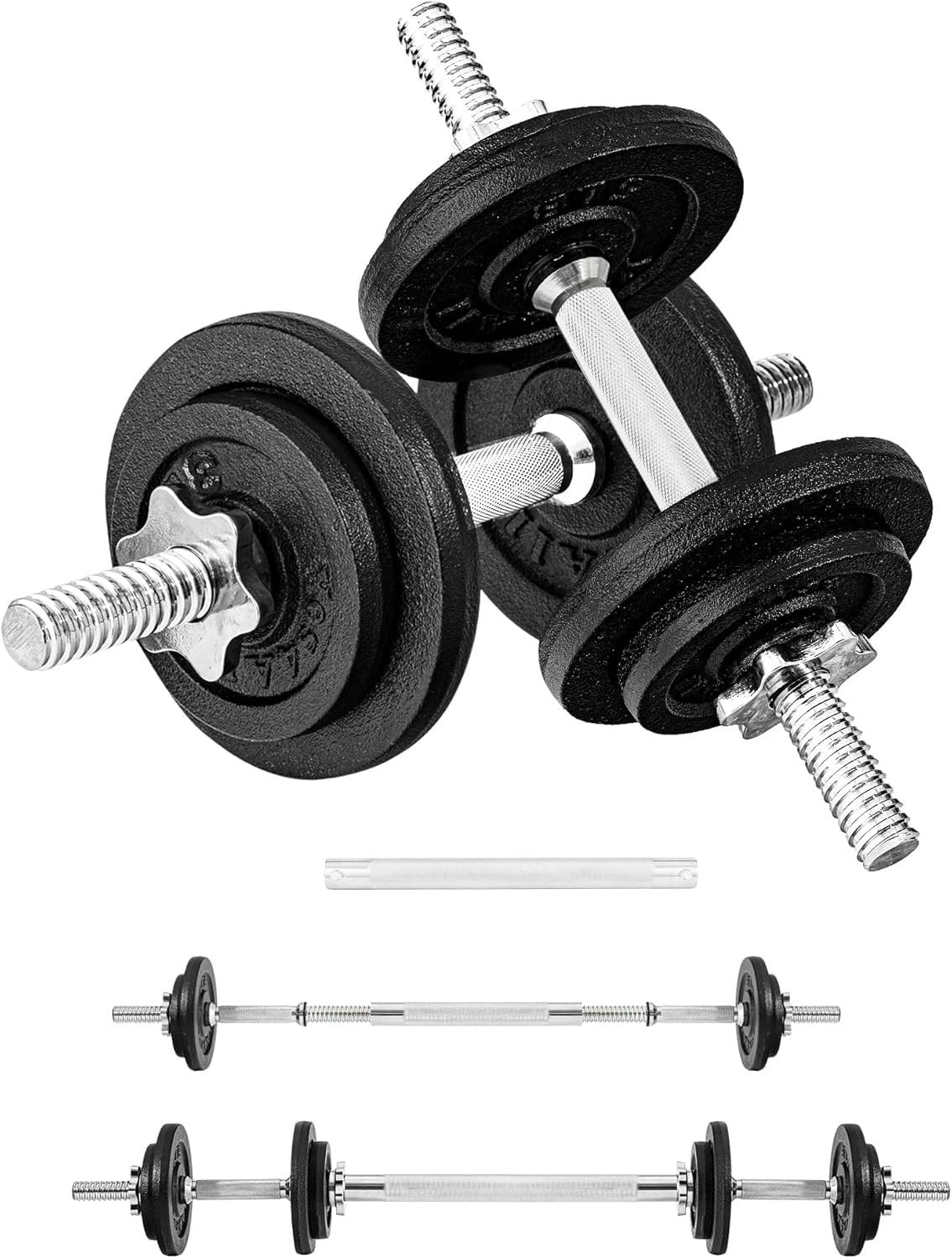 Yes4All 40lbs Pair + Connector Adjustable Dumbbell Set with Weight Plates & Star Lock Collars, 40lbs to 200lbs Adjustable Weight Set