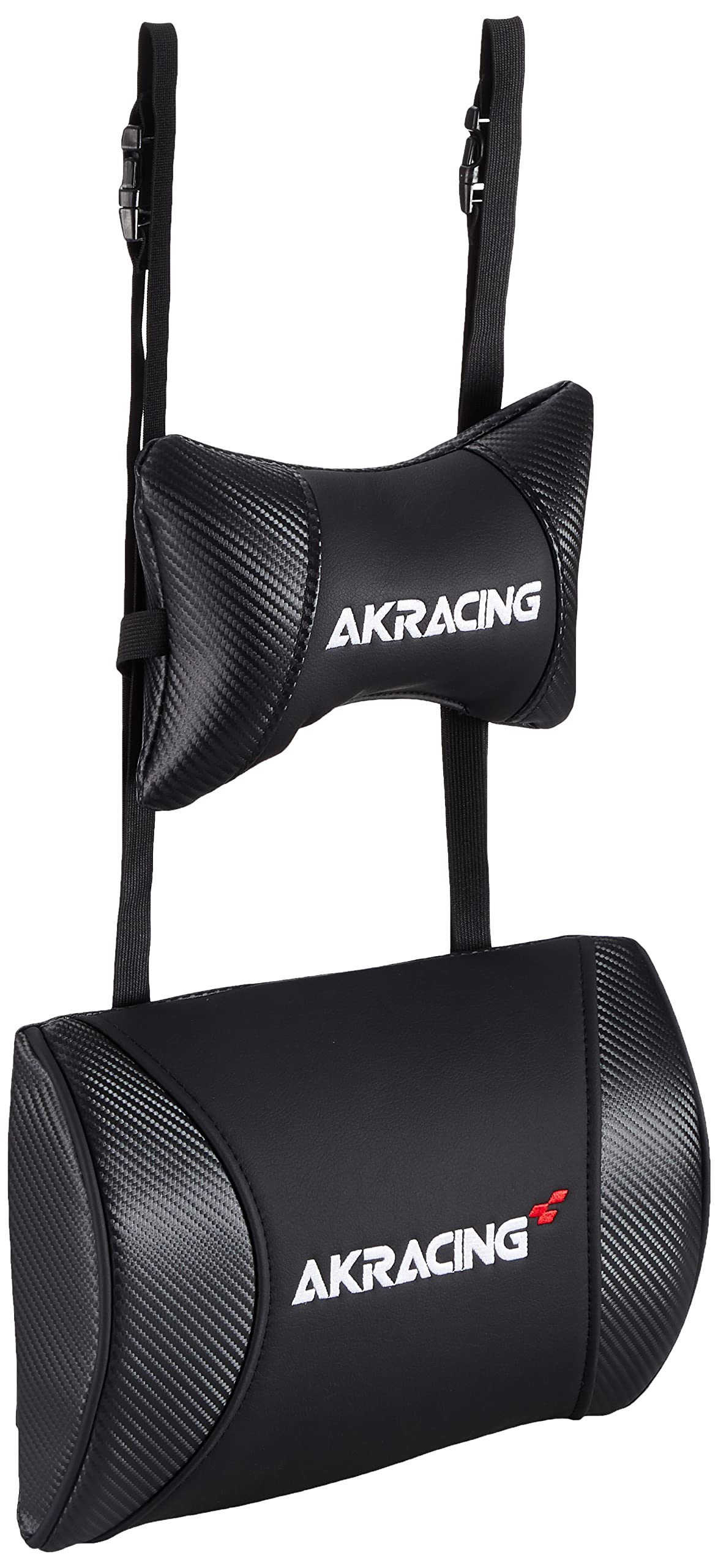 AKRacing Cushion Set Replacement Headrest + Lumbar Support Set PU Leather Carbon Black