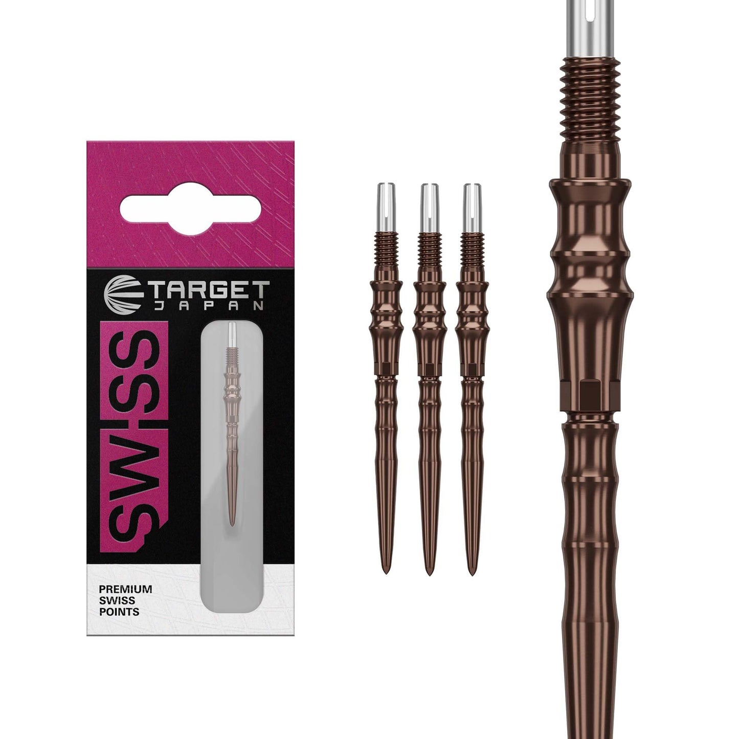 Target Japan Premium Swiss Points, 3 Pack Set of Tips 30MM – Silica | Change Dart Points, Spare Tips, Professional Darts Accessories