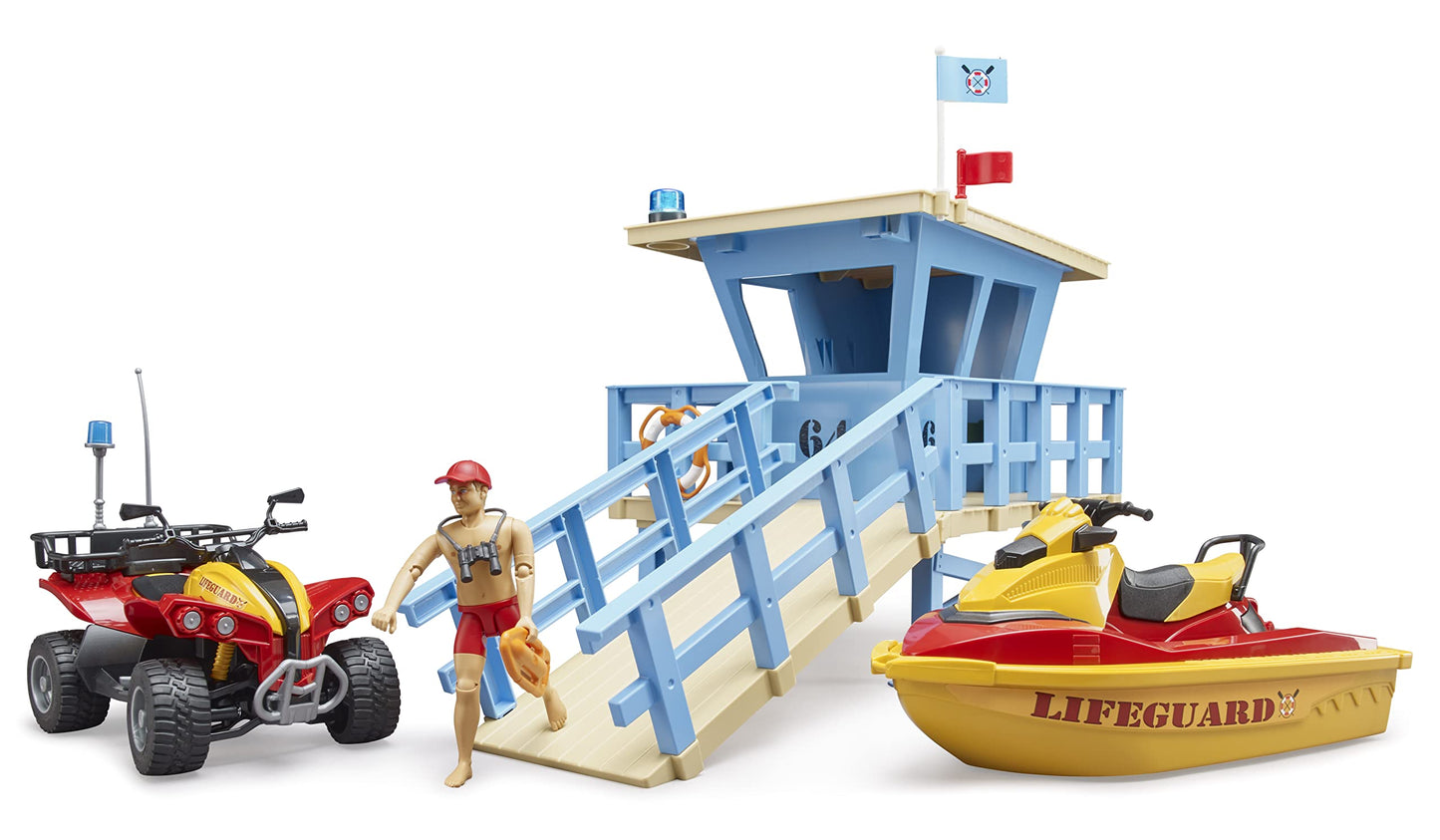 Bruder bworld 62780 Life Guard Station w Quad and Personal Water Craft