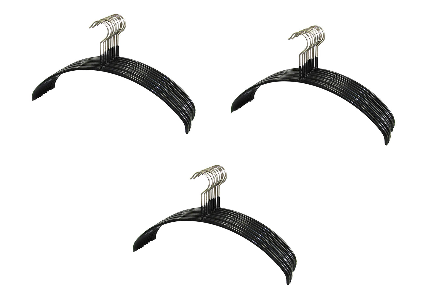 Mawa 111504 Non-Slip Hangers, Human Body Hangers, Set of 30, Black