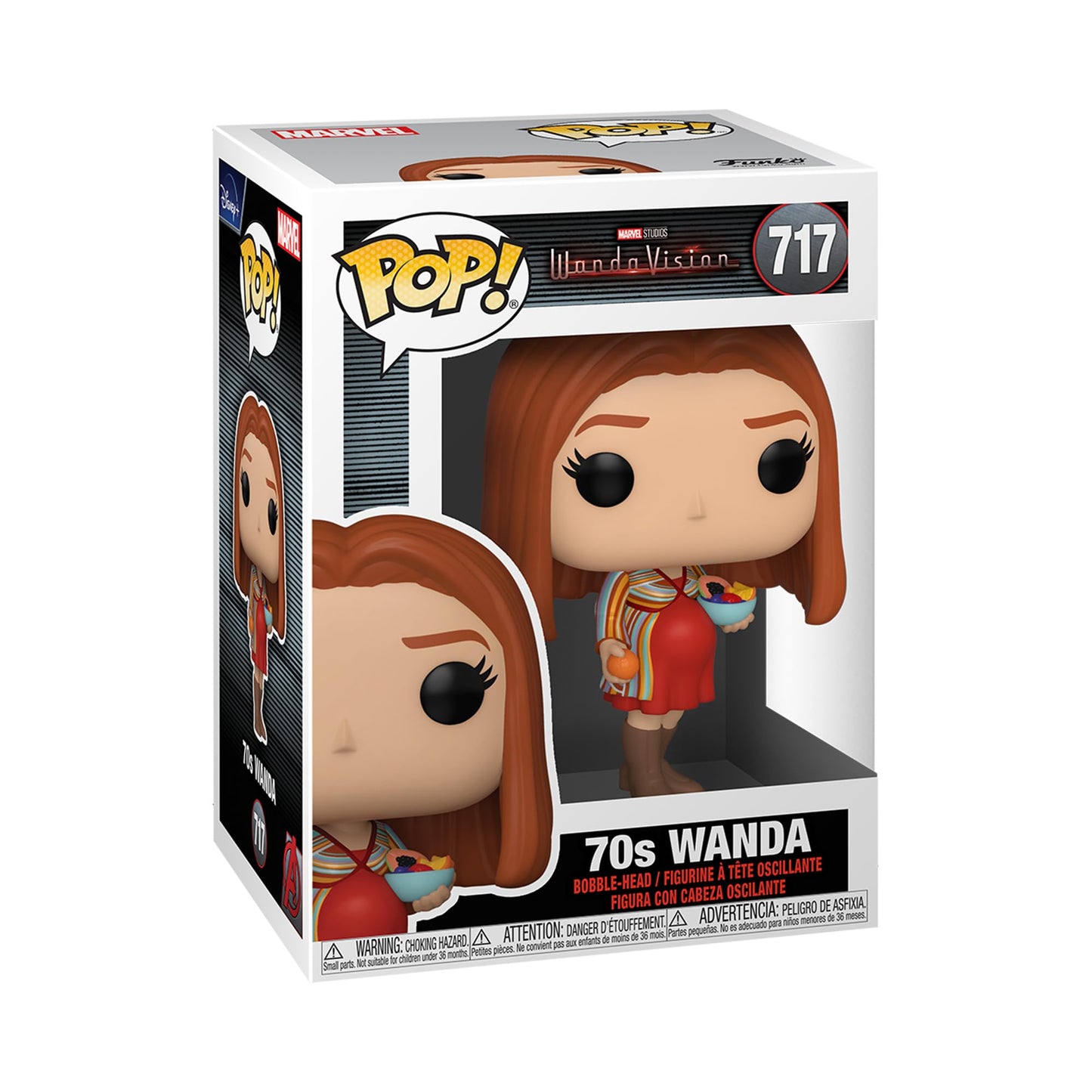 Funko Pop! Marvel: WandaVision - Pregnant 70's Wanda Vinyl Figure Multicolor, 3.75 inches