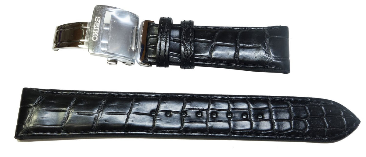 SEIKO 20mm Watch Band Mechanical Pleasage Genuine Belt Crocodile Black SARD005 SARD009 Genuine L07Y017J9 Men's