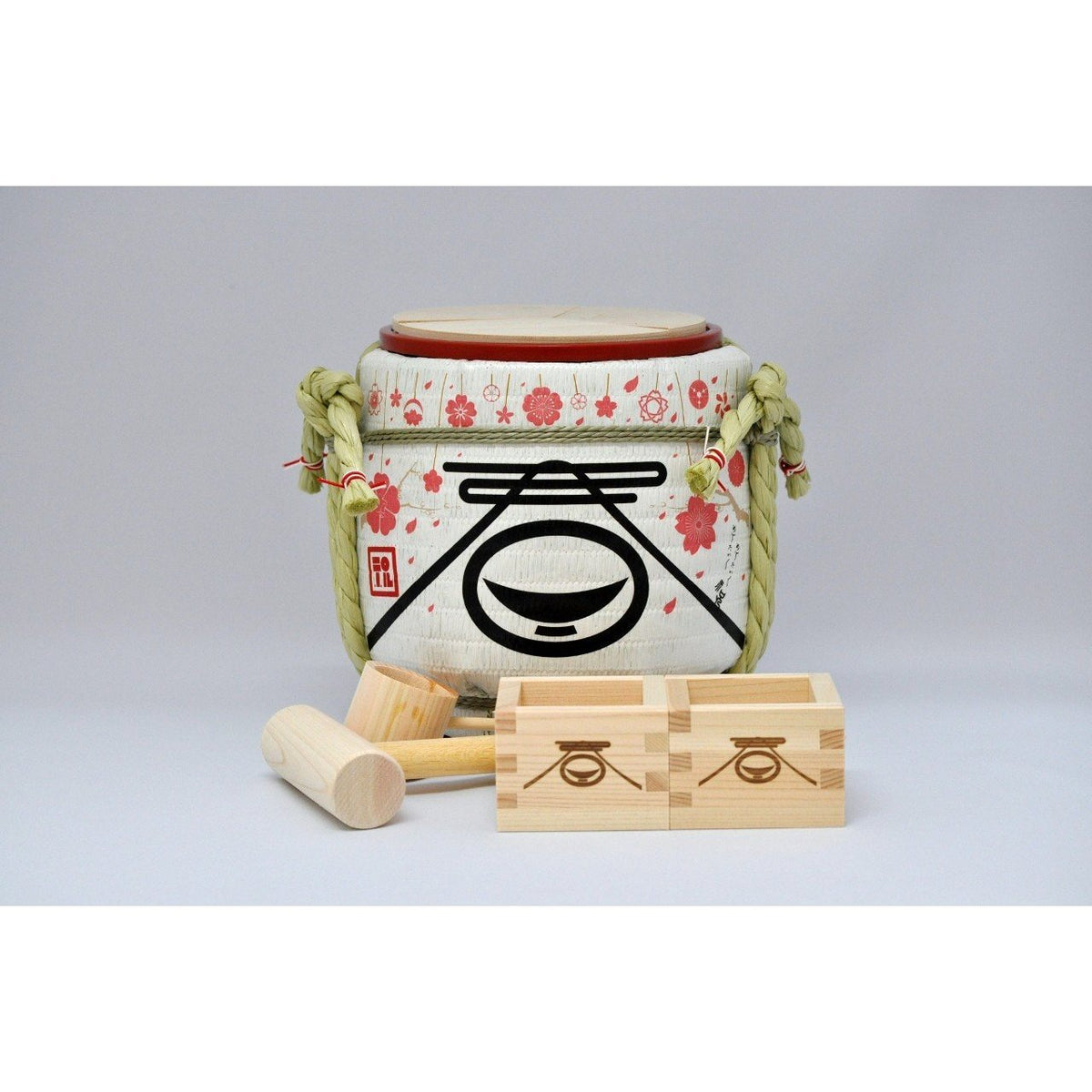 Mini Kagami Biraki Set: Special Sake Set for Celebrations Spring Breeze