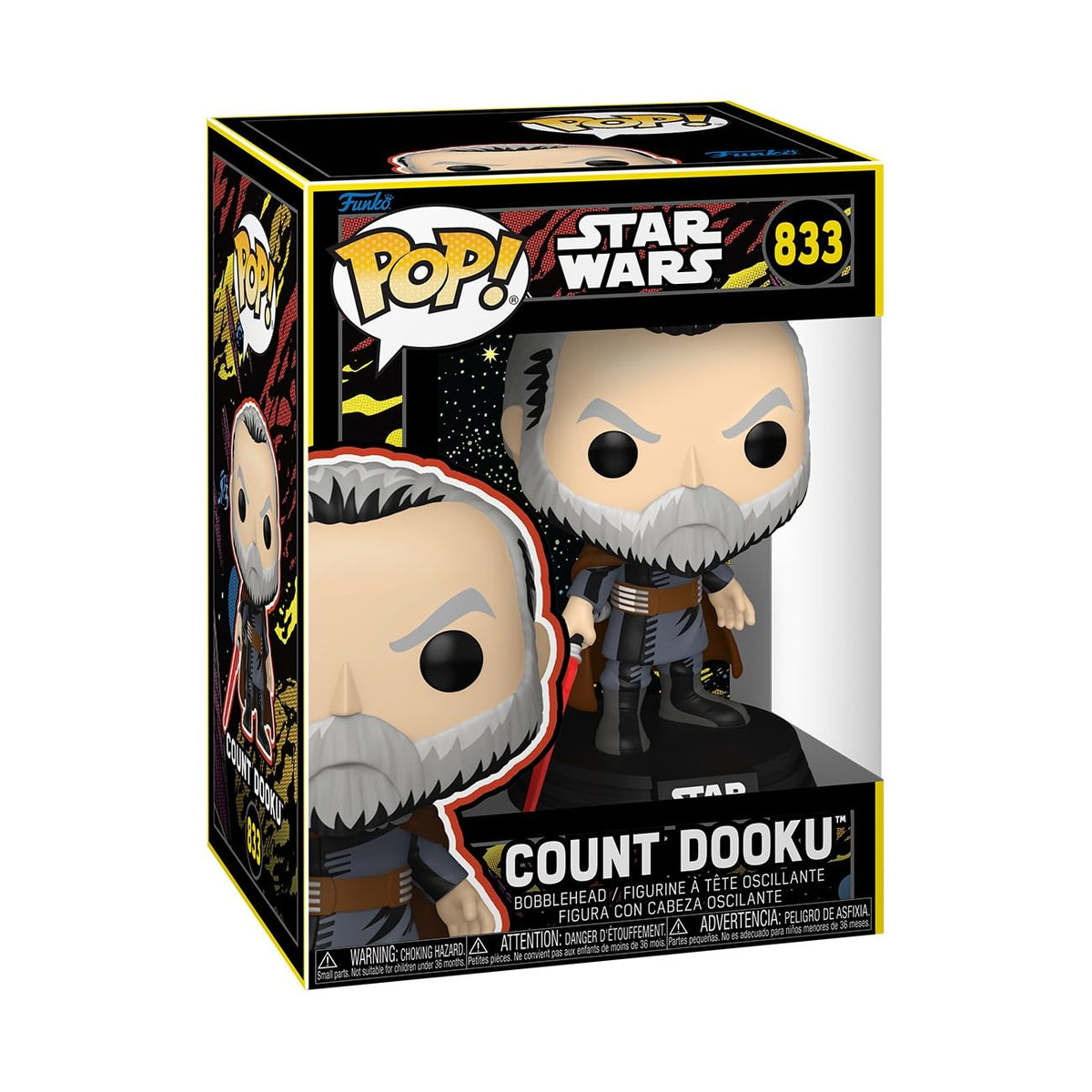 Funko Pop! Star Wars: Count Dooku - (Retro) - Collectable Vinyl Figure - Gift Idea - Official Merchandise - Toys for Kids & Adults - Movies Fans - Model Figure for Collectors and Display