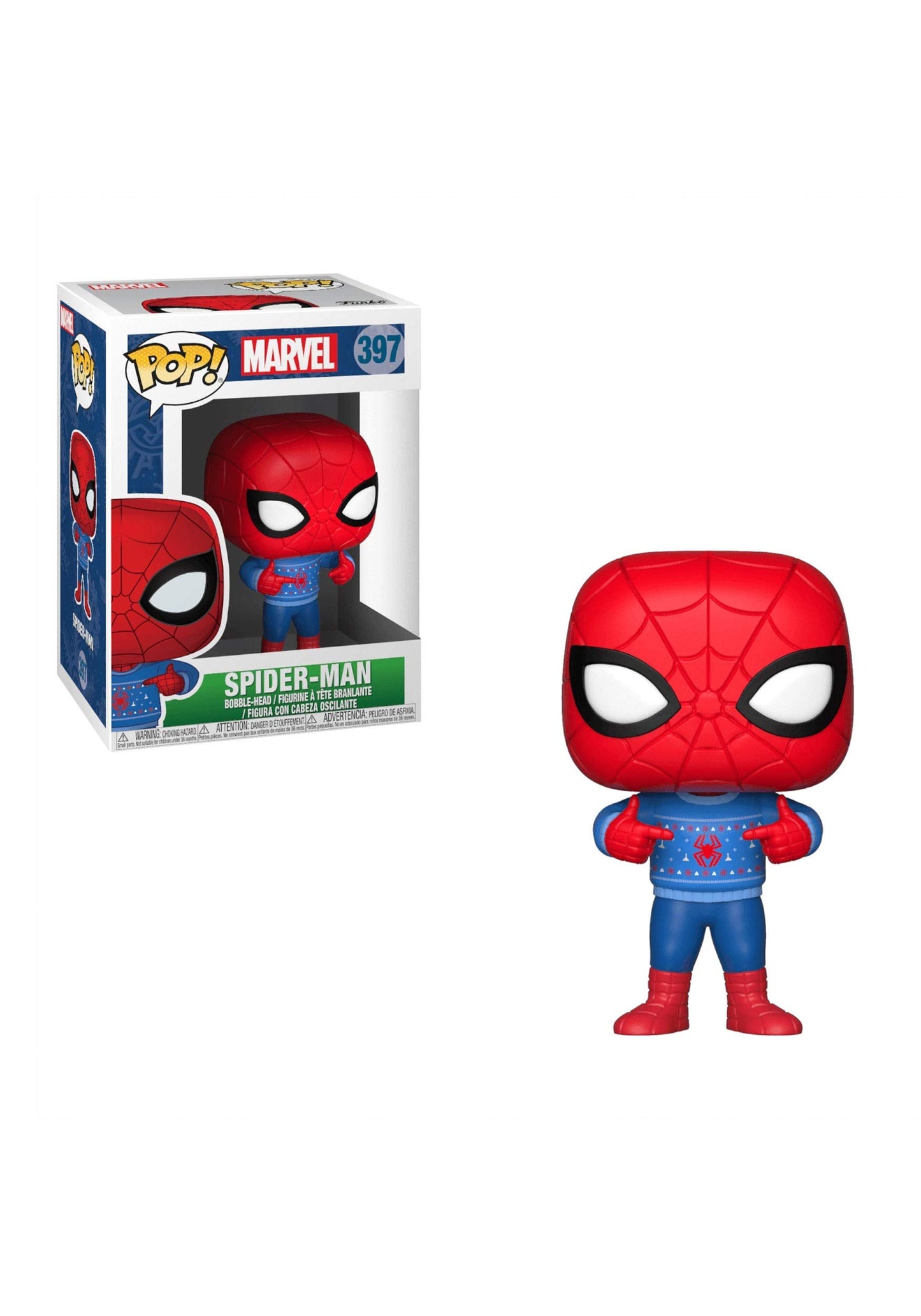 Funko POP! Bobble: Marvel: Holiday Spider-Man with Ugly Sweater