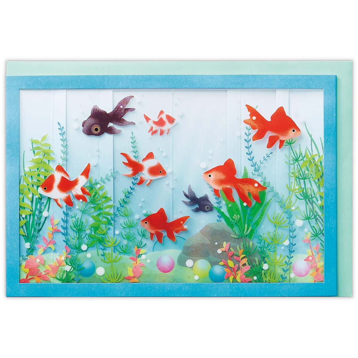 Hallmark Summer Card Pop Up 3D Goldfish Aquarium 823504