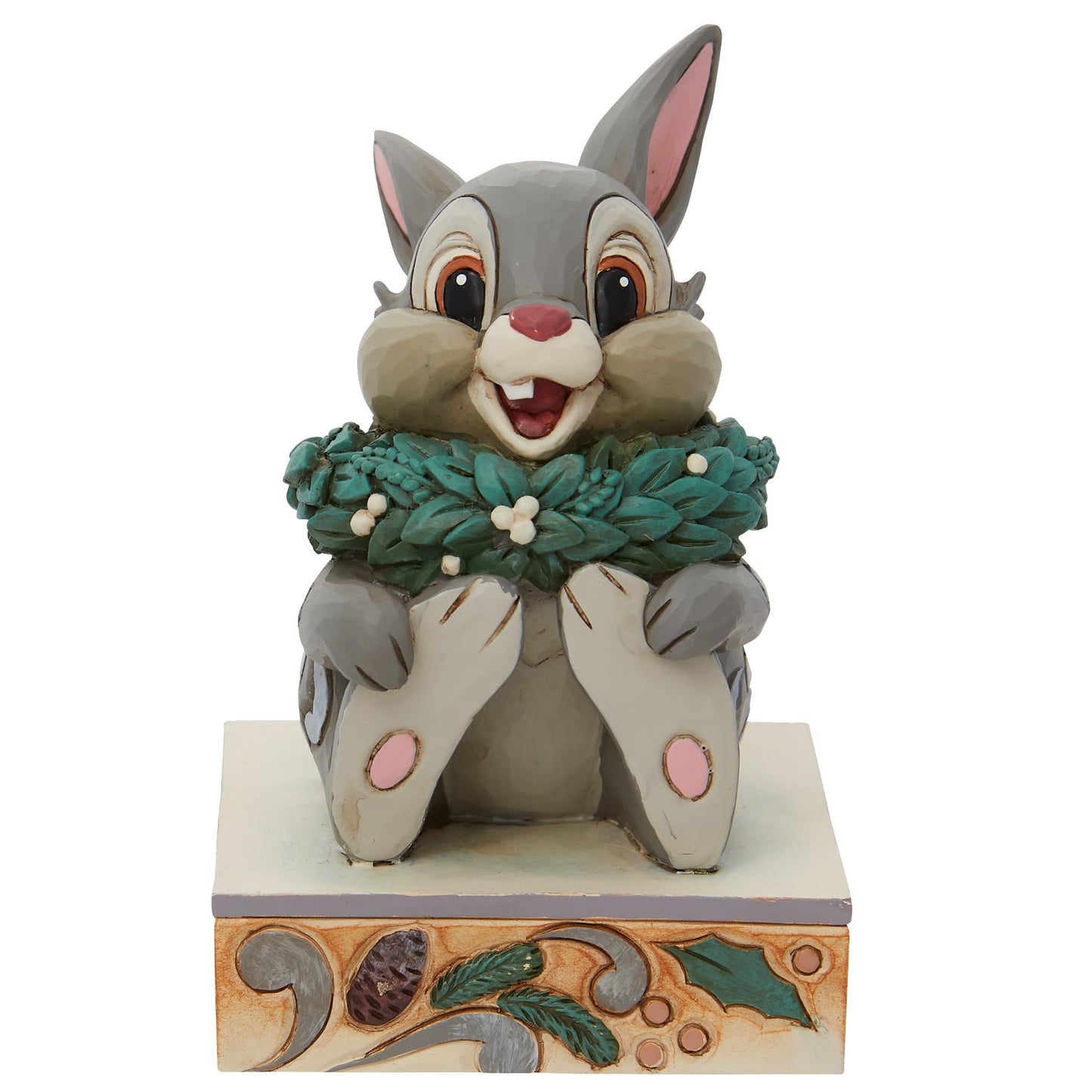Enesco Jim Shore Disney Traditions Bambi Thumper Christmas Holly Figurine, 3.86 Inch, Multicolor