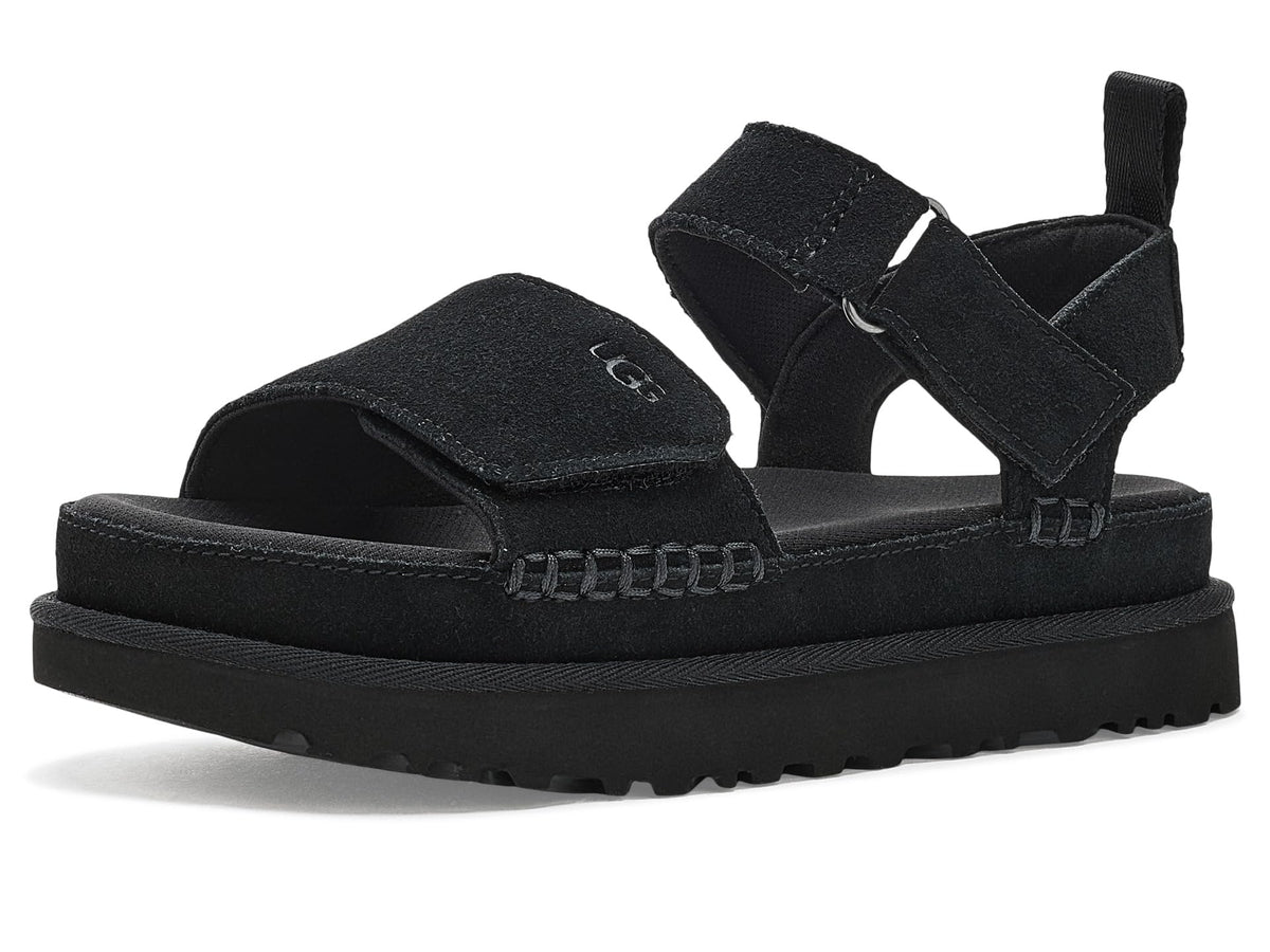 UGG Women's GOLDENSTAR Flat Sandal, Black, 9.5