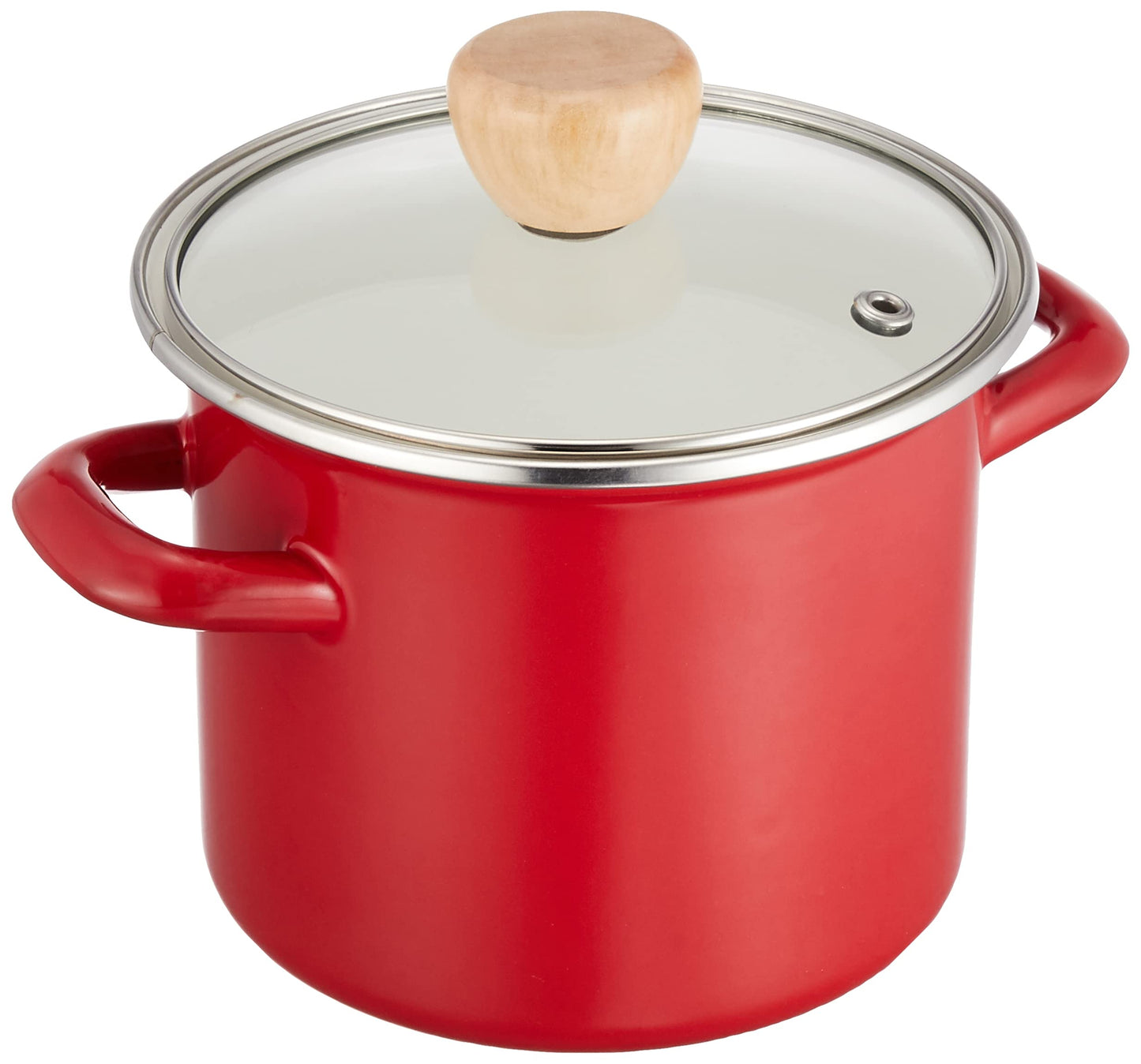 Pearl Metal HB-5068 Cookpot, Enamel, Deep Type, 4.7 inches (12 cm), Red Classo