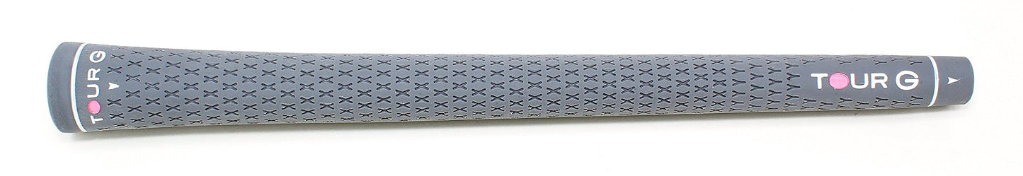 TOUR G TG40R-GRB Women's Pink Ribbon Golf Grip, Both Hands, Gray, Backline Included