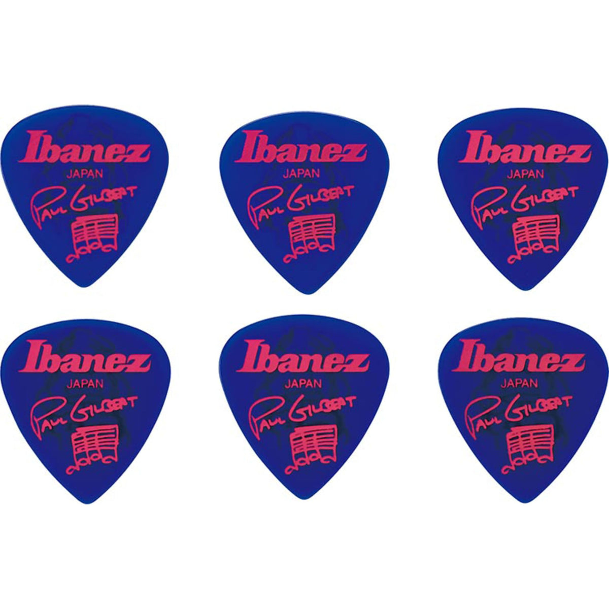 Ibanez B1000PGJB Paul Gilbert Signature Picks 6 Pack, Jewel Blue