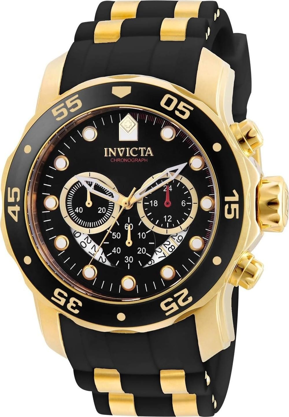 Invicta Men's 6981 Pro Diver Collection Chronograph Black Dial Black Dress Watch