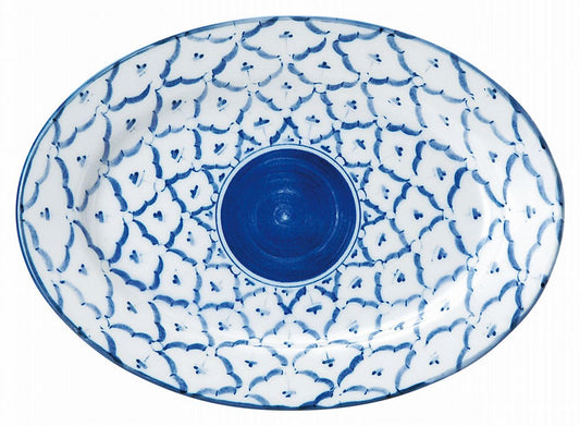 花伝(Kaden) Hanaden Koyo 50507042 Koyo Pottery Chiang Mai, 9-inch Rim Plater, Ethnic Mino Ware, Dishwasher Safe, Made in Japan