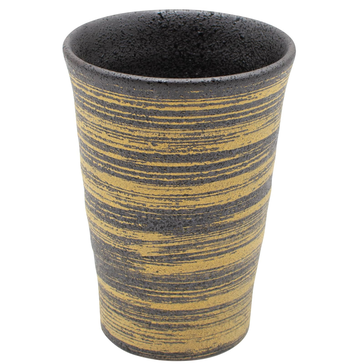 うつわ魯庵 Mino Ware 464-0005 Brush Free Cup Tumbler, Diameter 3.1 x Height 4.3 inches (8 x 11 cm), Capacity: Approx. 8.5 fl oz (250 ml), Gold, Ceramic, Microwave, Dishwasher Safe, Made in Japan