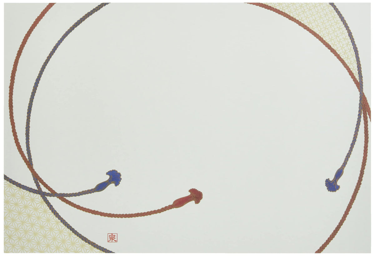 Wakaizumi lacquerware Japanese paper mat long 3 cun longitudinal table mat auspicious crest series braid 100 sheets sentence input B-26-34