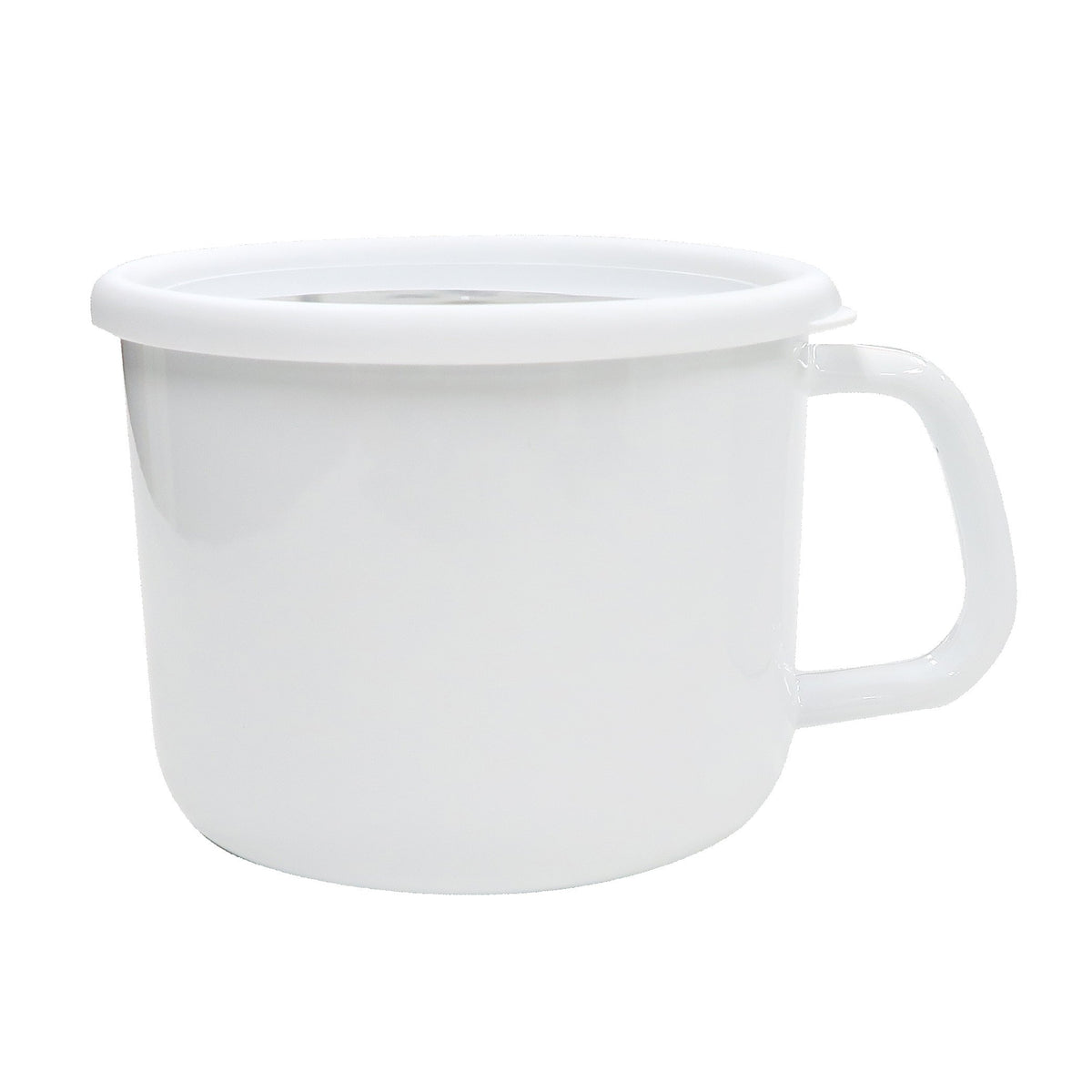 Fuji Hollow Stock Pot, Storage Container, 0.5 gal (1.6 L), IH, Oven, Freezer, 5.5 inches (14 cm), KE-14MP, LW, White