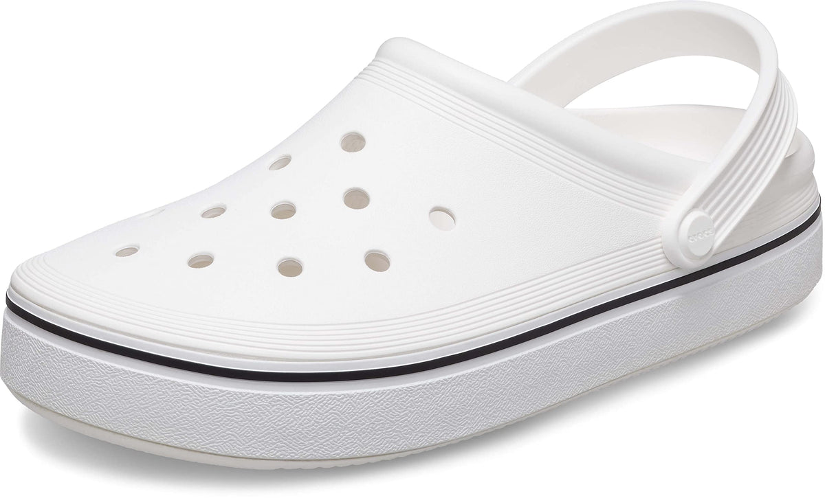 Crocs Unisex Off Court Clogs, Slip On Shoes, White, 4 Men/6 Women