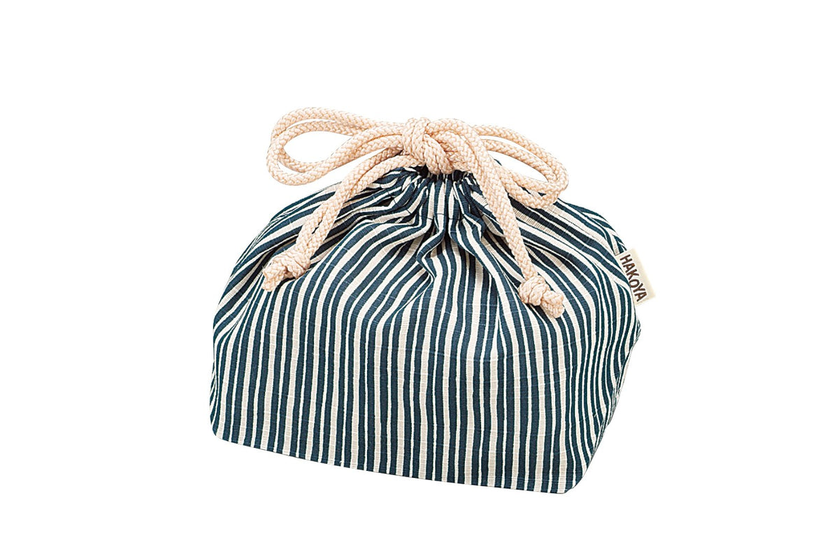 Hakoya Tatsumiya Drawstring Bag, Navy Blue, Size: Approx. W15, D11, H17, 05830