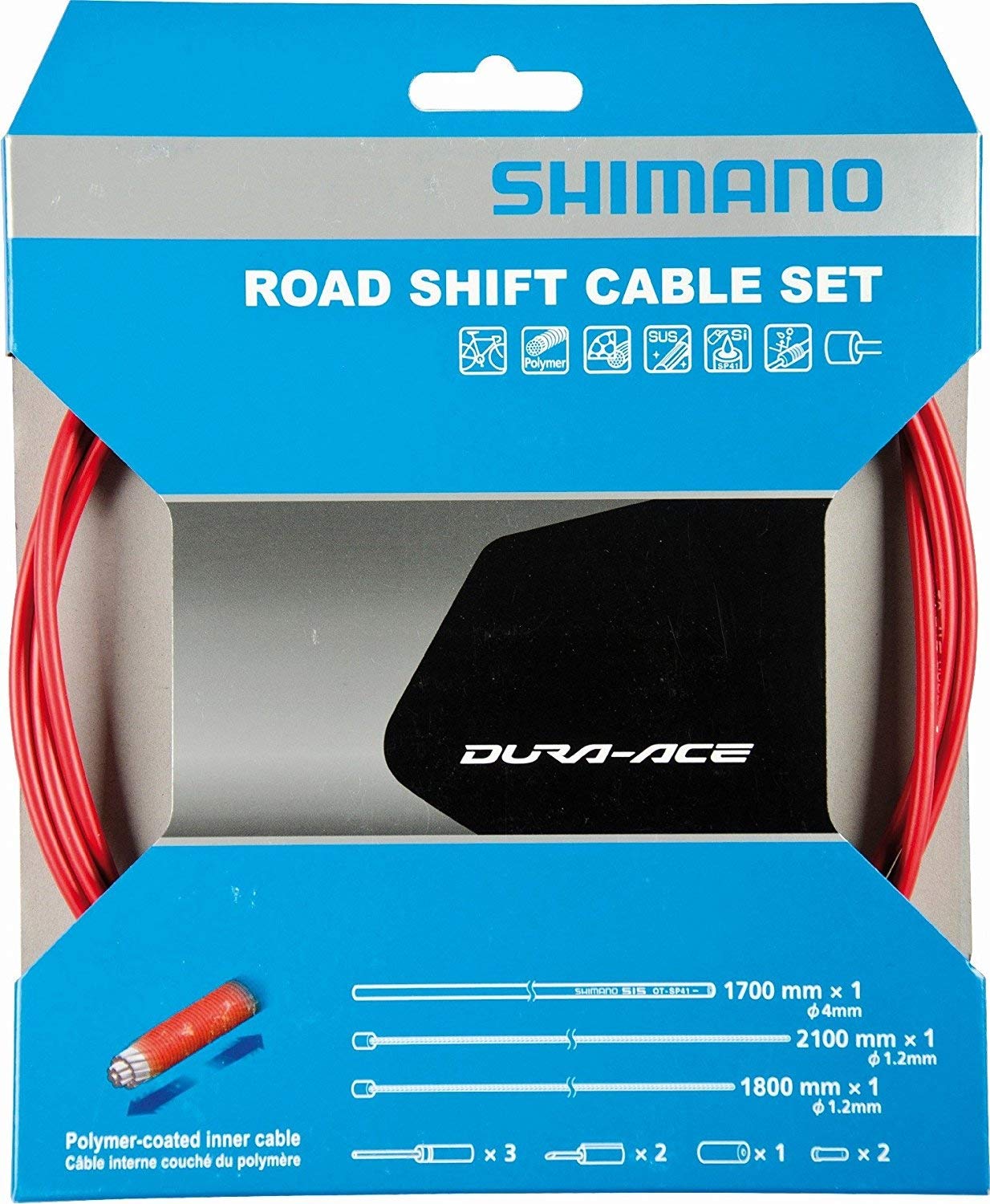 SHIMANO Spares Road Gear Set Cable Poly - Red