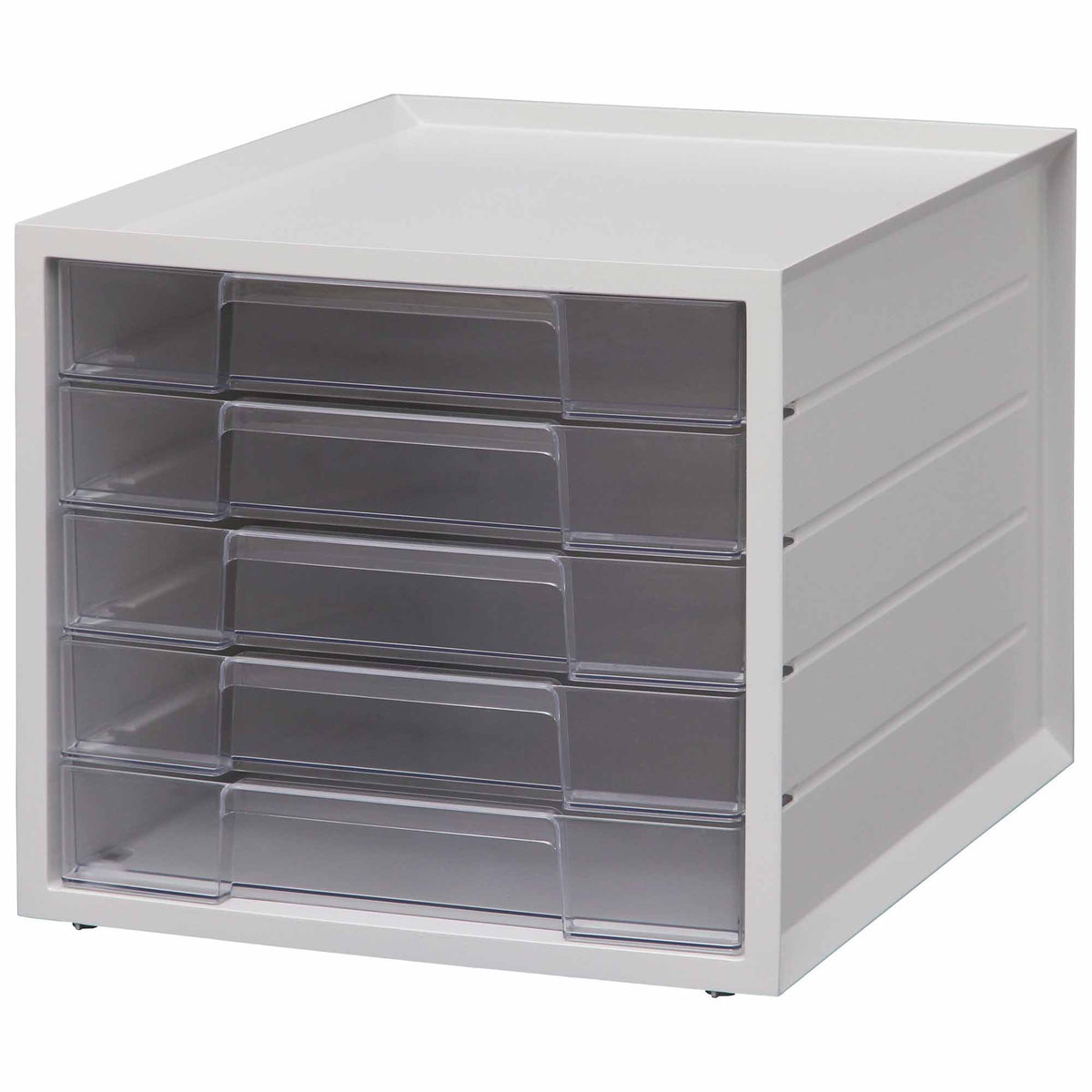 Iris Ohyama LCJ-5M Letter Case, A4, Shallow Type, 5 Tiers, Index Stickers, Stackable, White