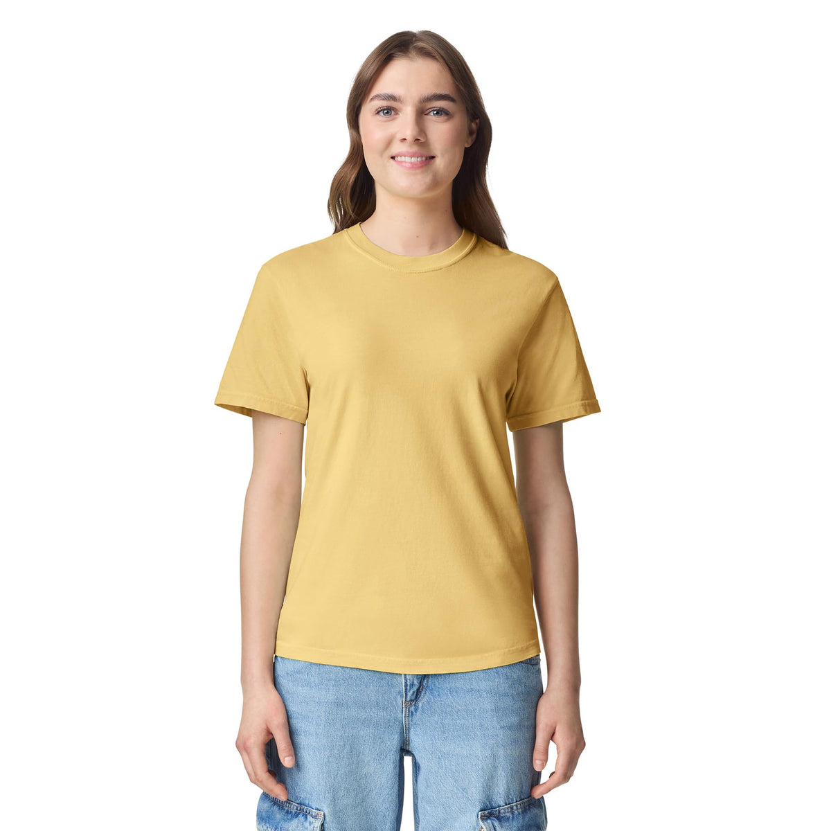 Comfort Colors Adult Short Sleeve Tee, Style G1717, Butter (1-pack), Large